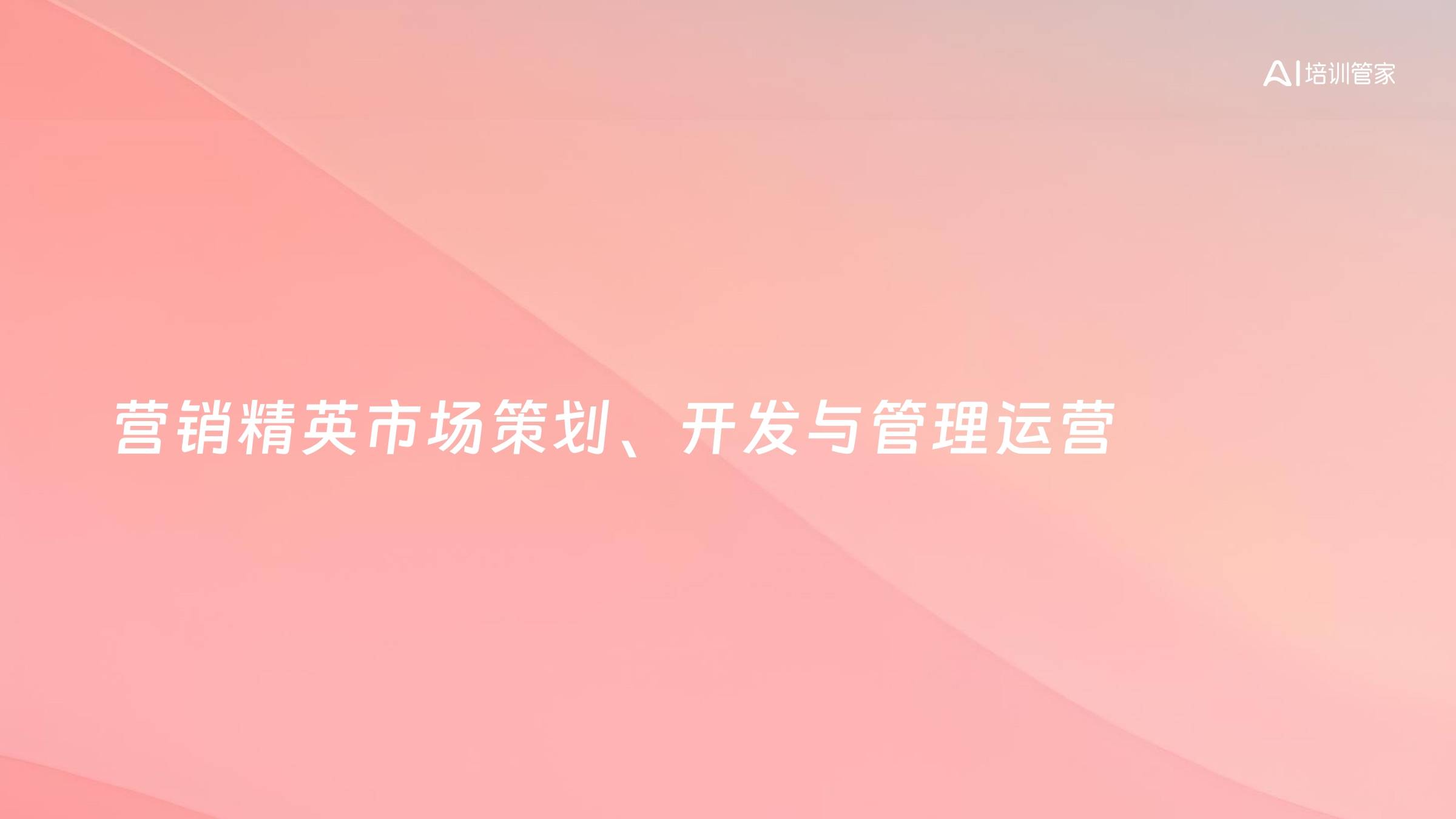 营销精英市场策划、开发与管理运营