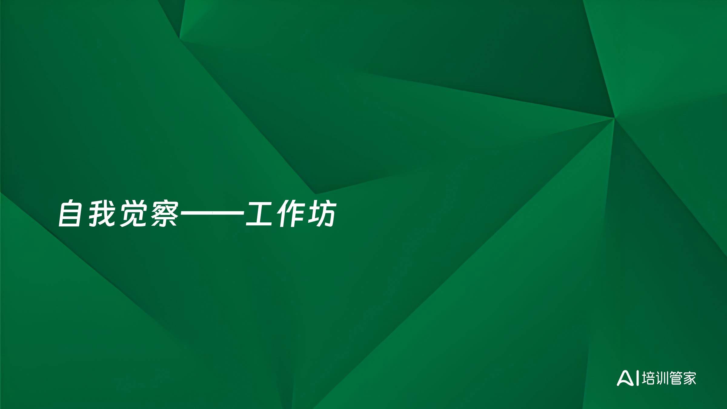 自我觉察——工作坊