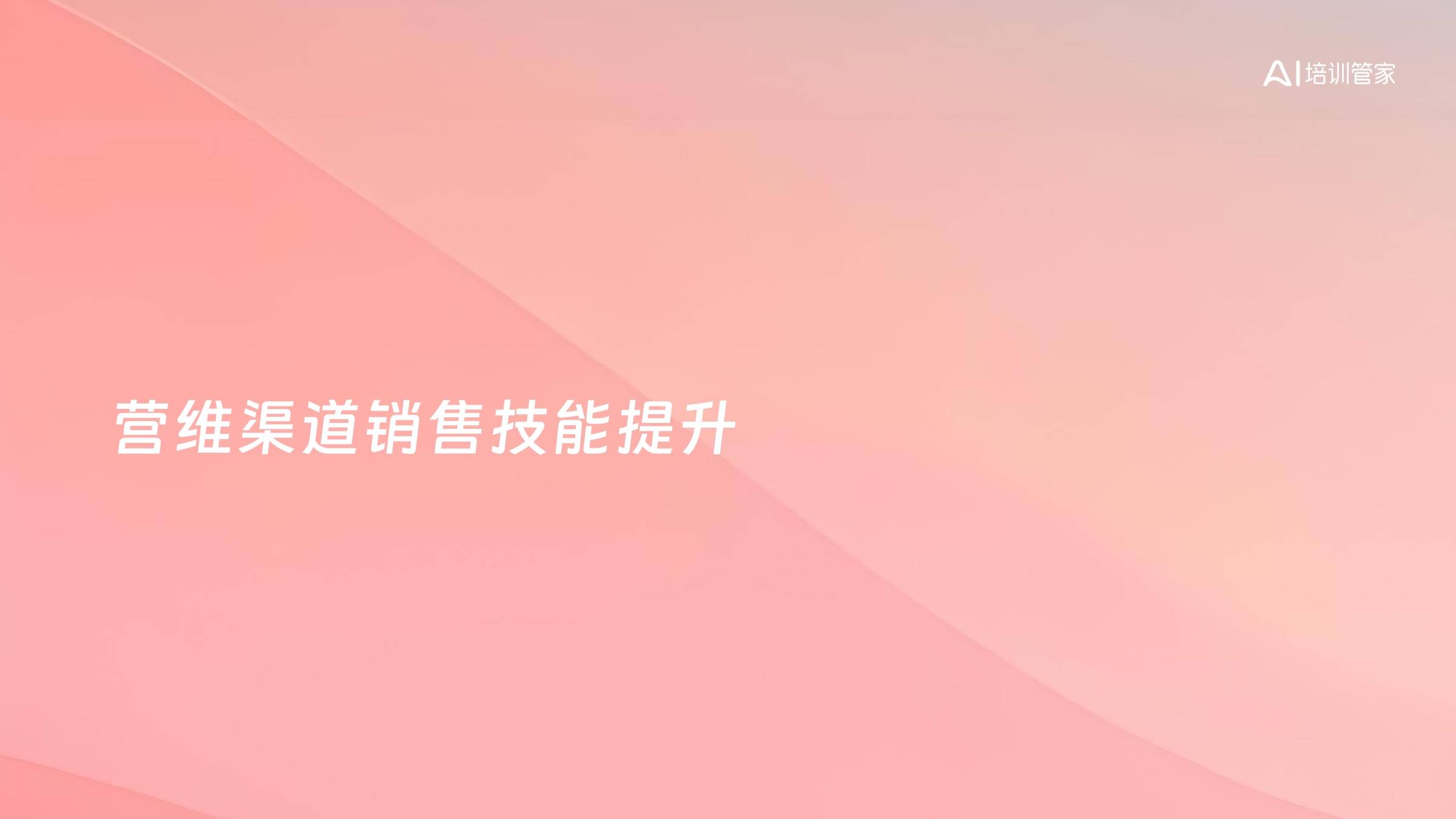 营维渠道销售技能提升