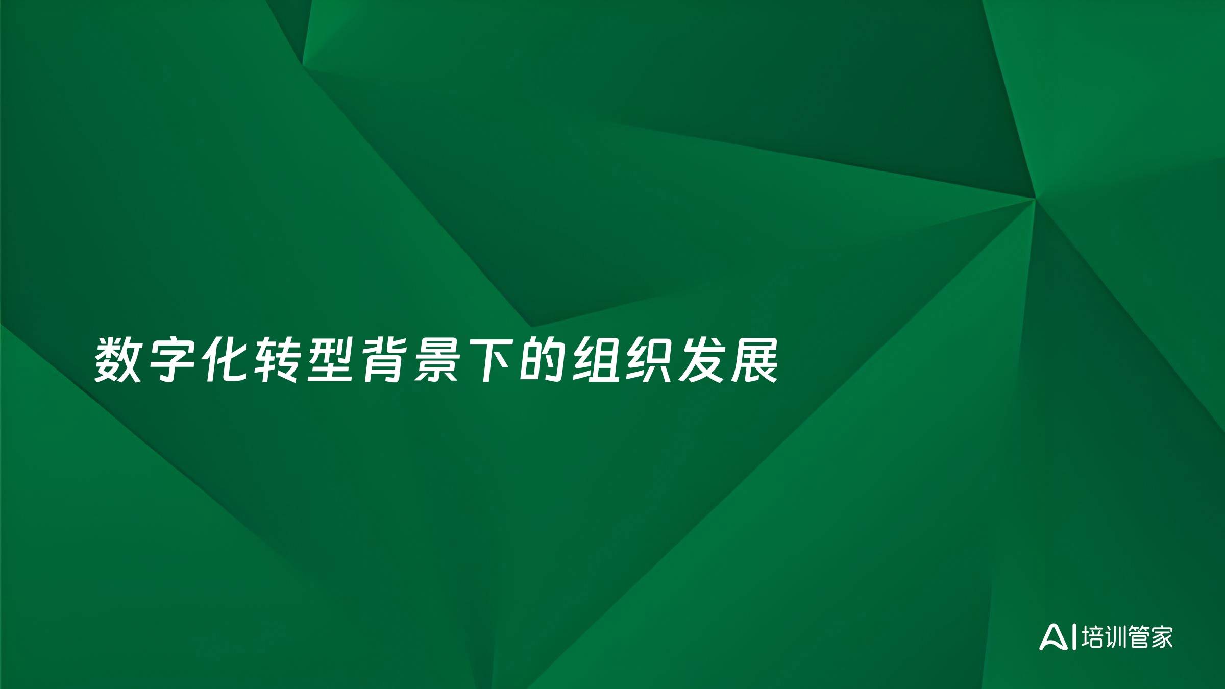 数字化转型背景下的组织发展