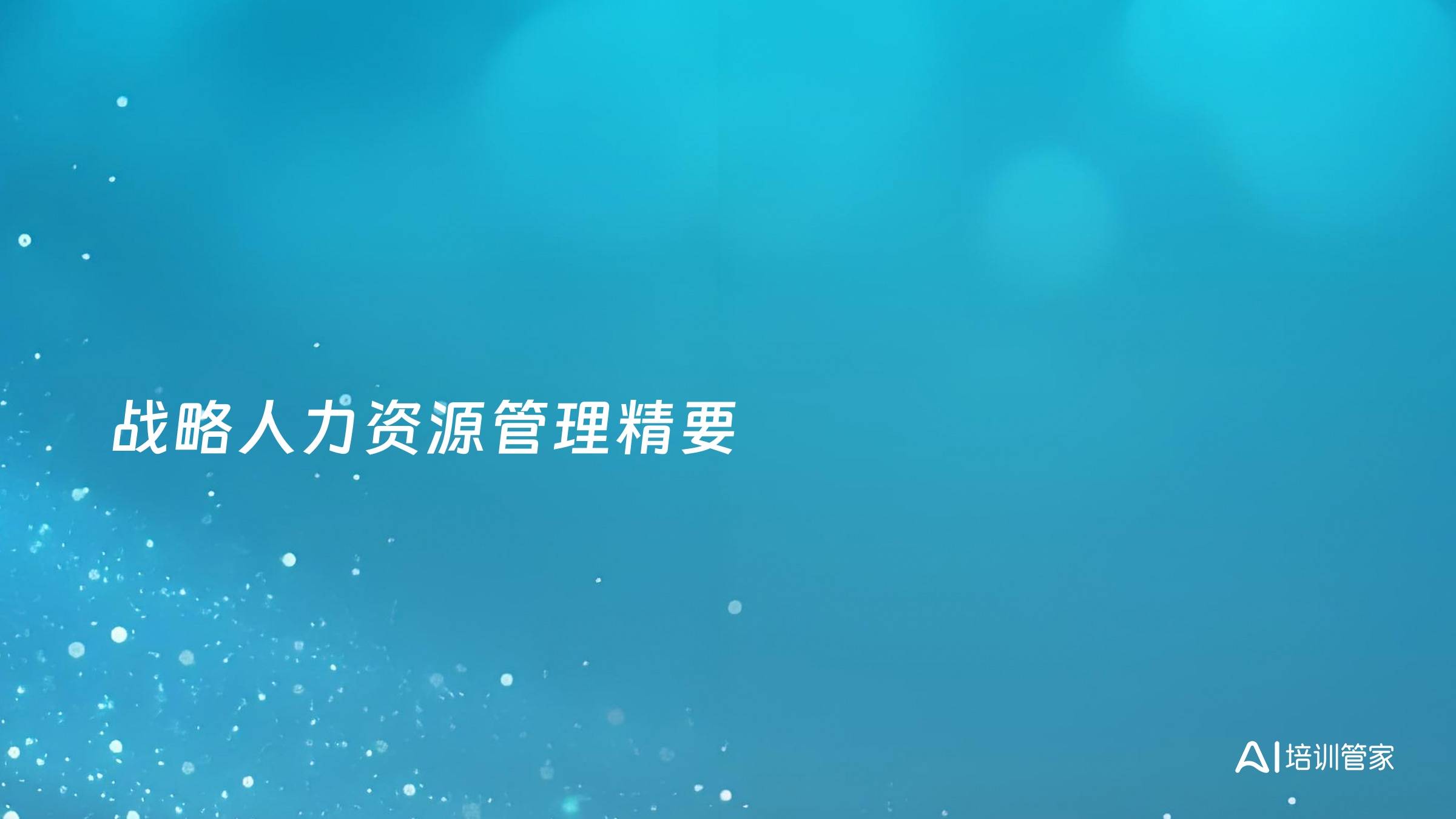 战略人力资源管理精要