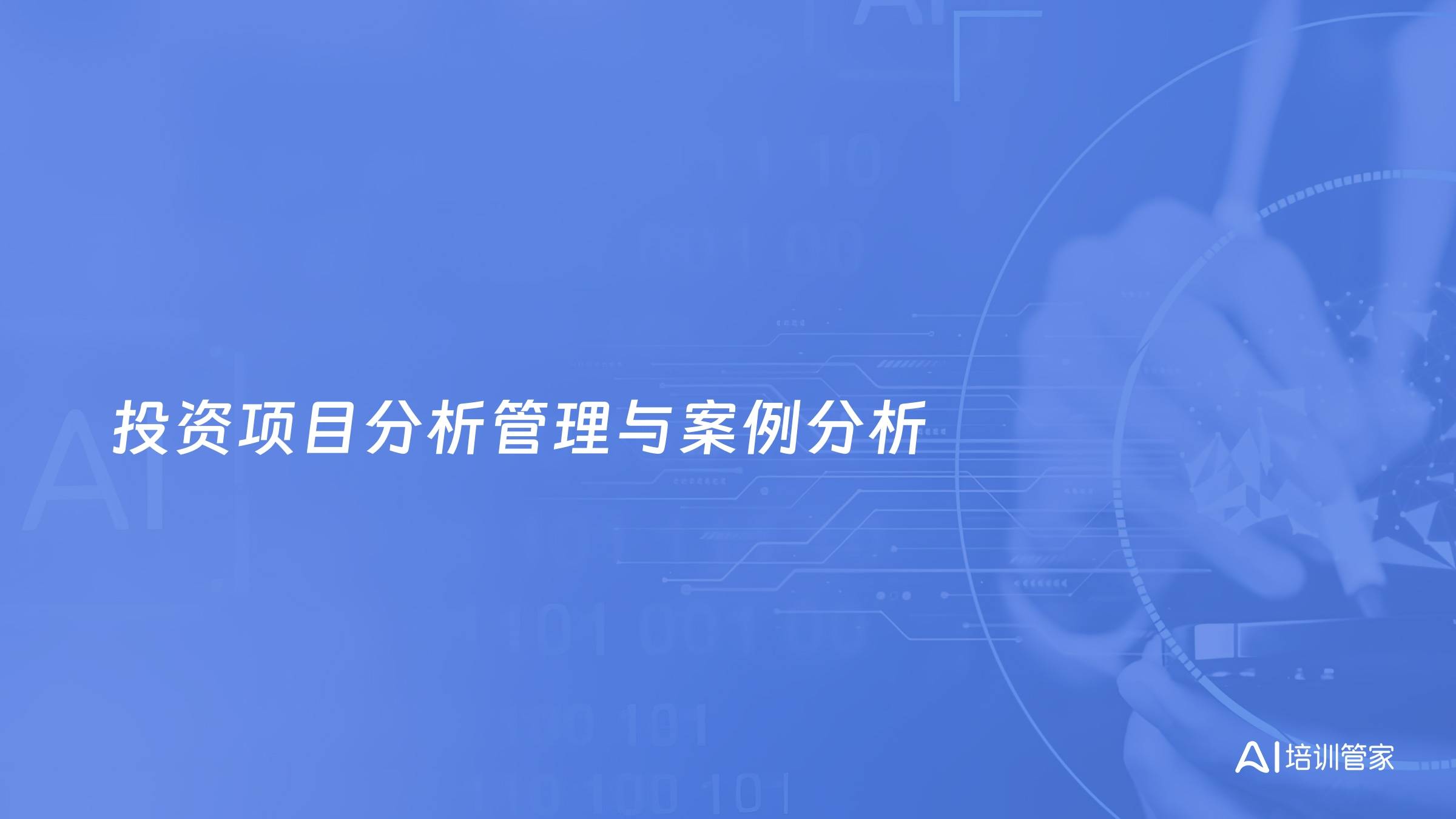 投资项目分析管理与案例分析