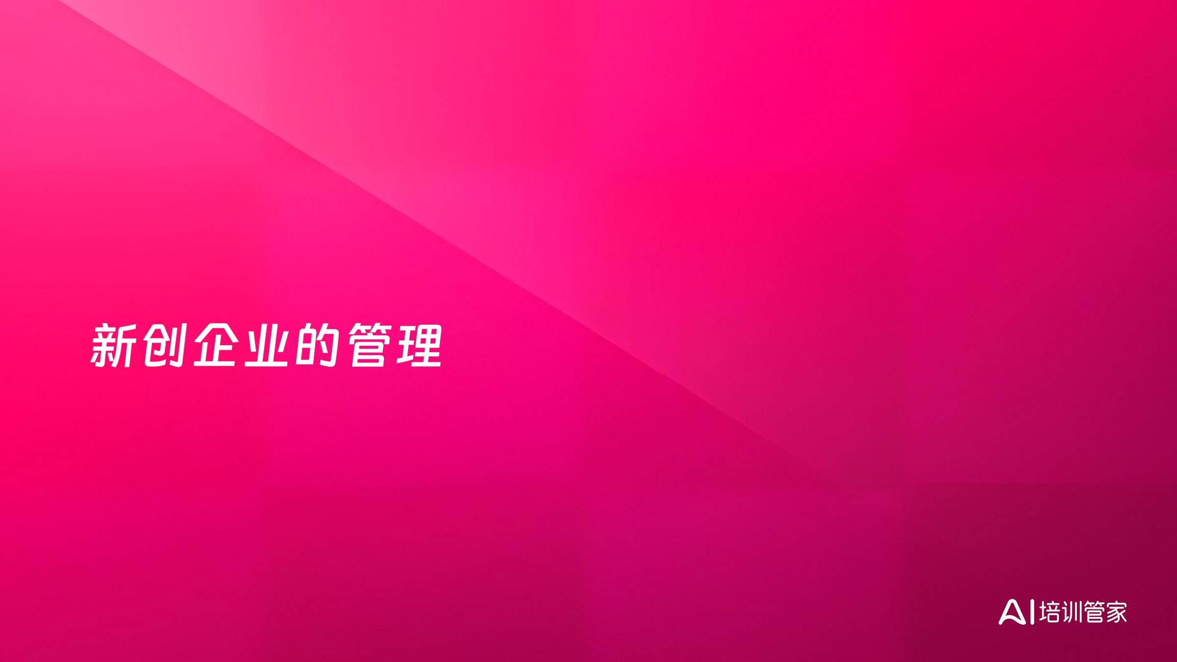 新创企业的管理