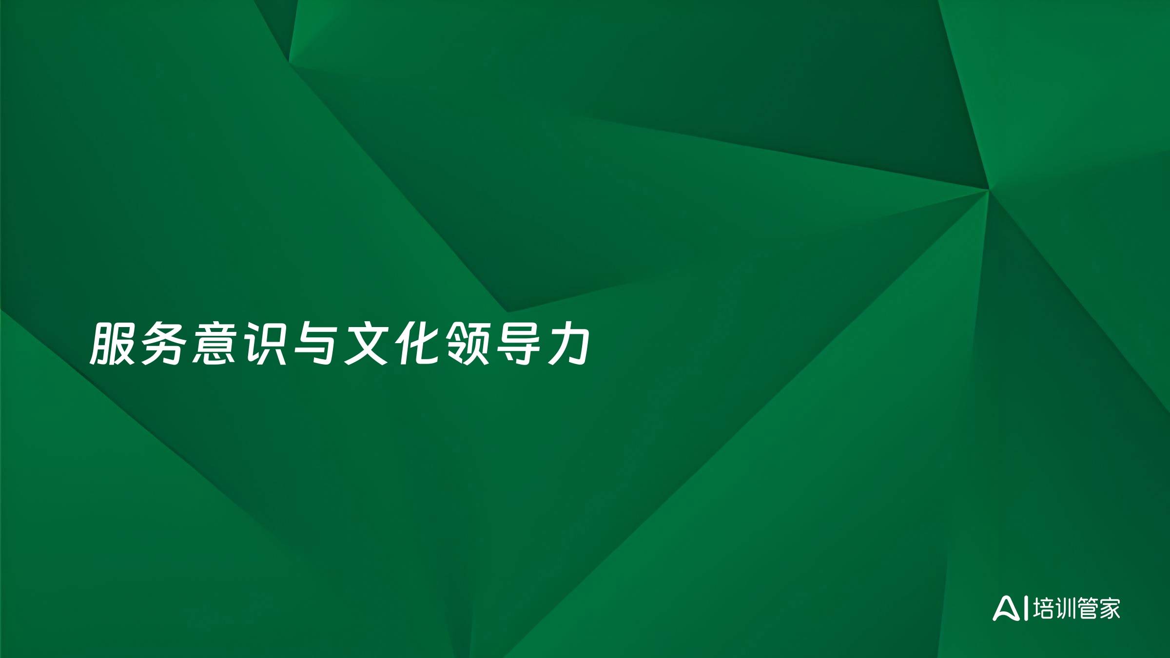 服务意识与文化领导力