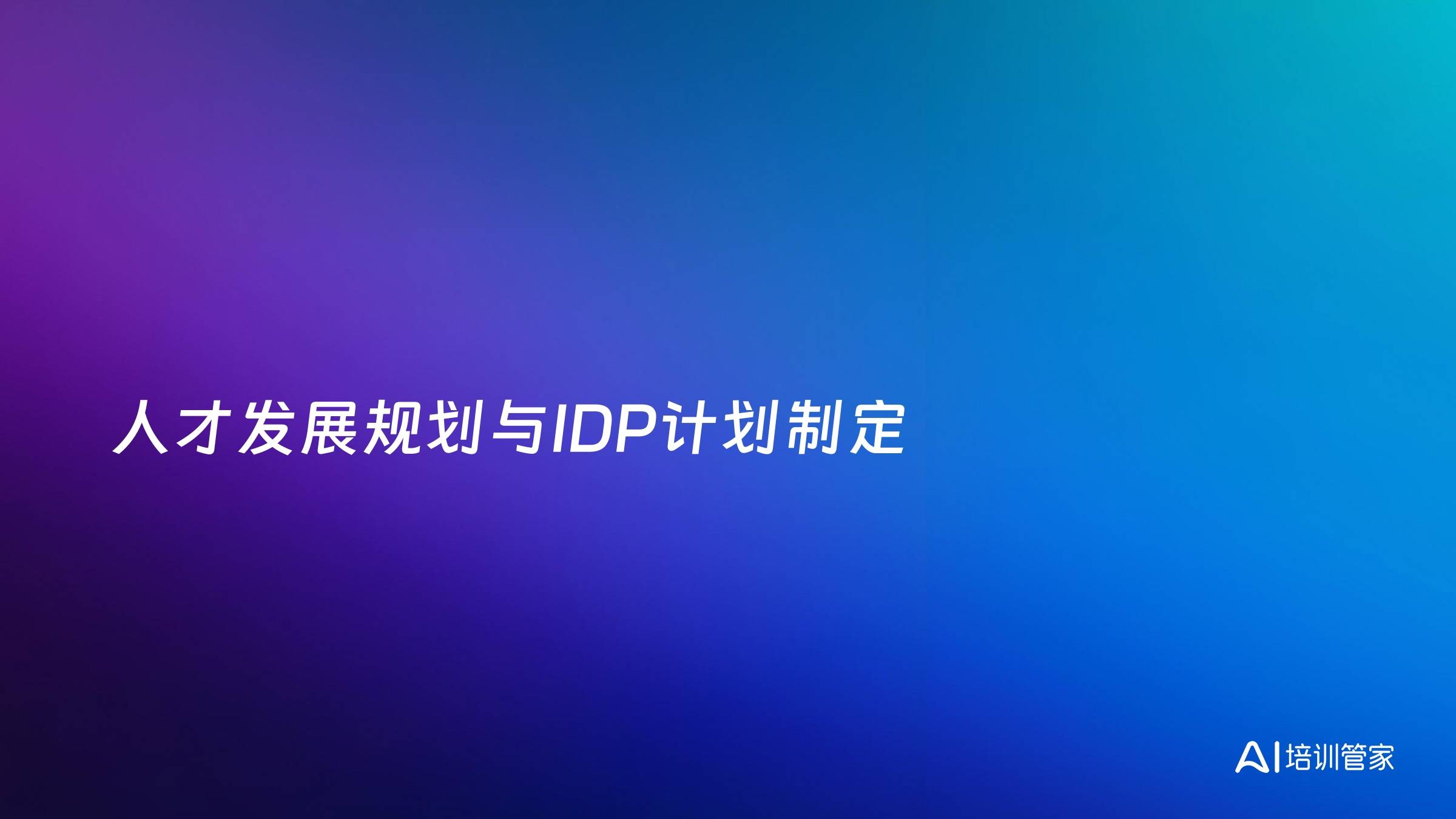 人才发展规划与IDP计划制定