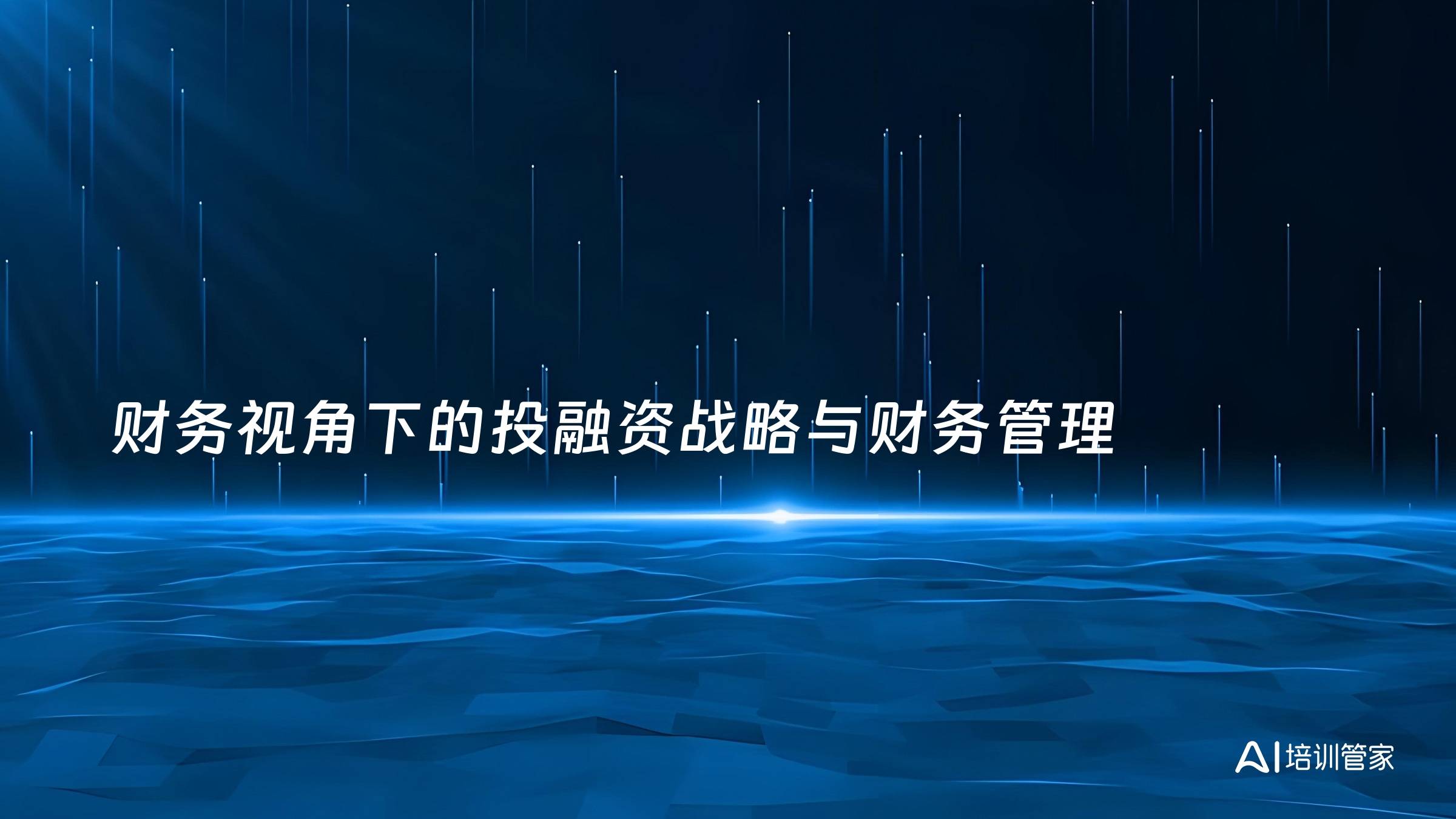 财务视角下的投融资战略与财务管理
