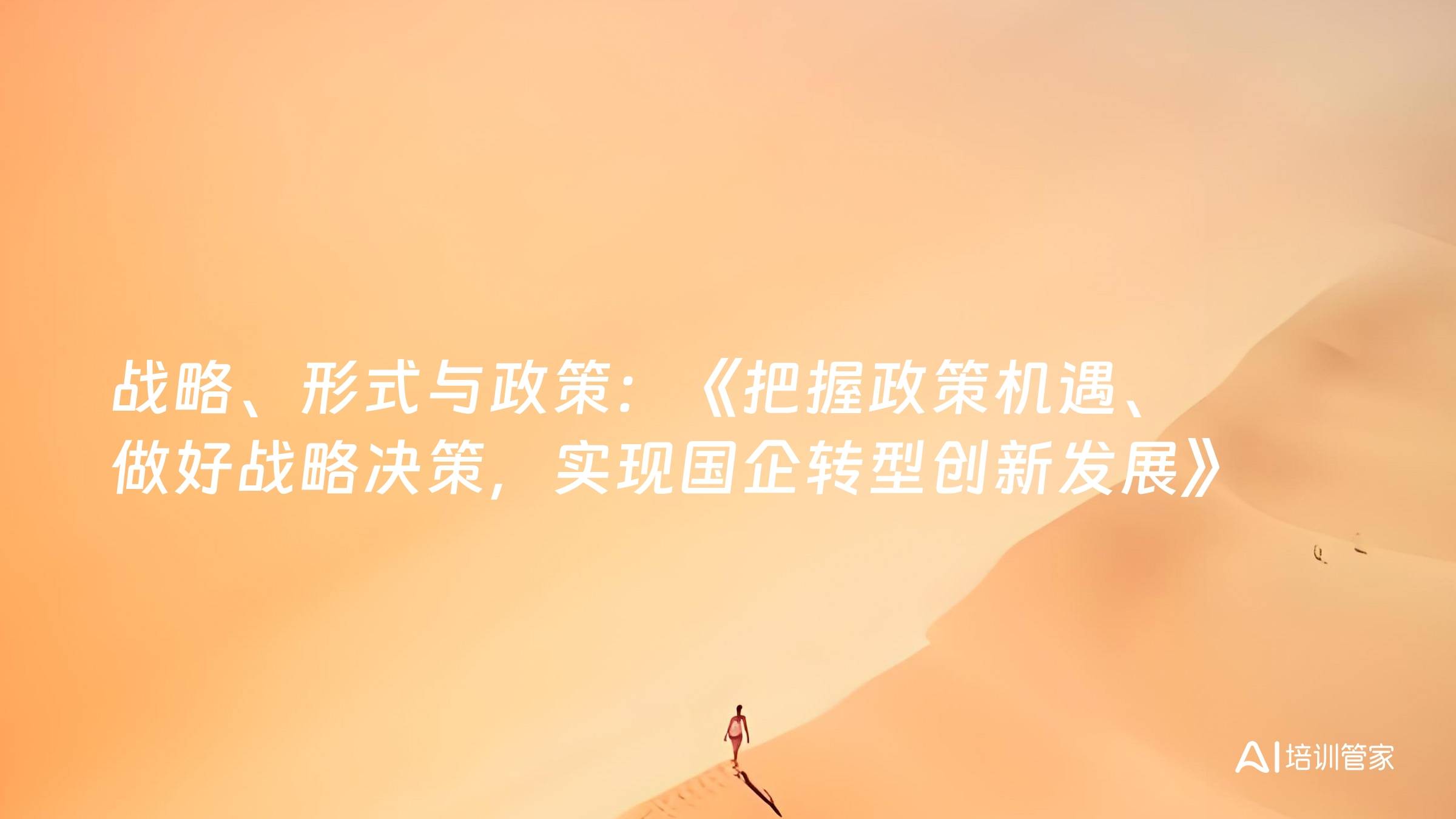 战略、形式与政策：《把握政策机遇、做好战略决策，实现国企转型创新发展》