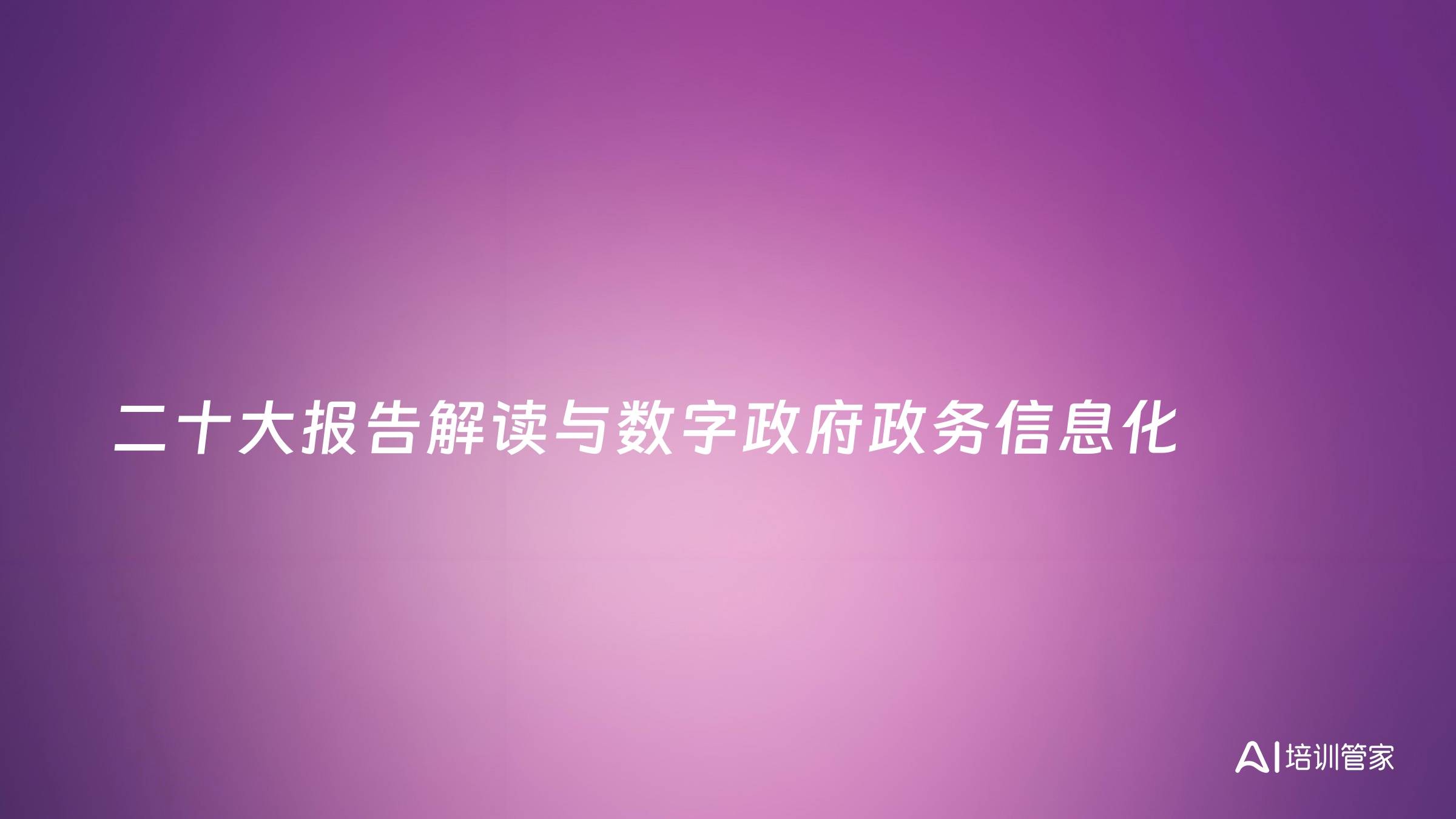 二十大报告解读与数字政府政务信息化