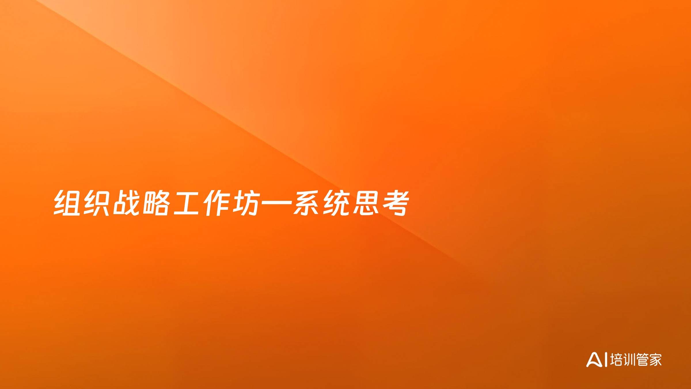组织战略工作坊—系统思考