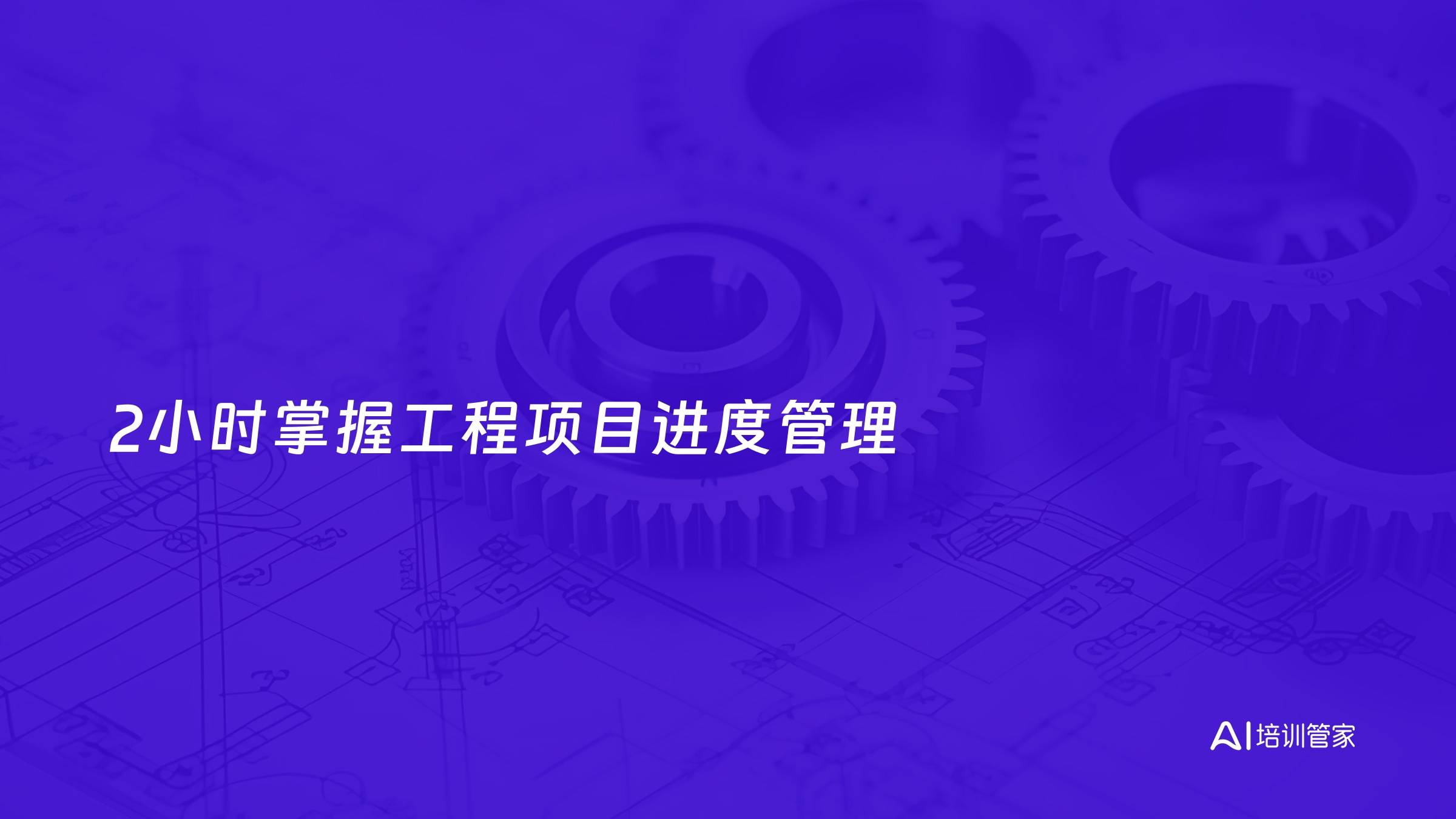 2小时掌握工程项目进度管理