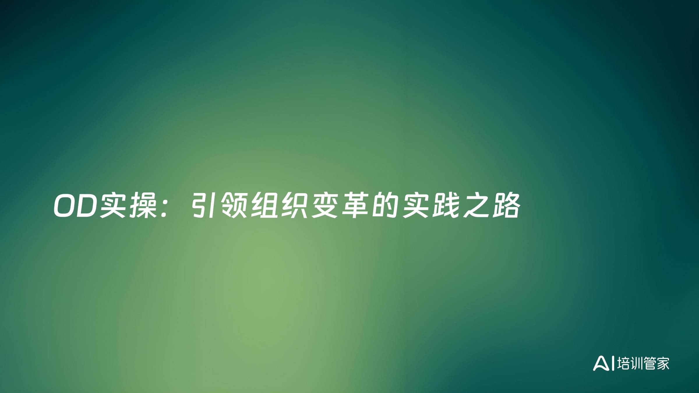 OD实操：引领组织变革的实践之路