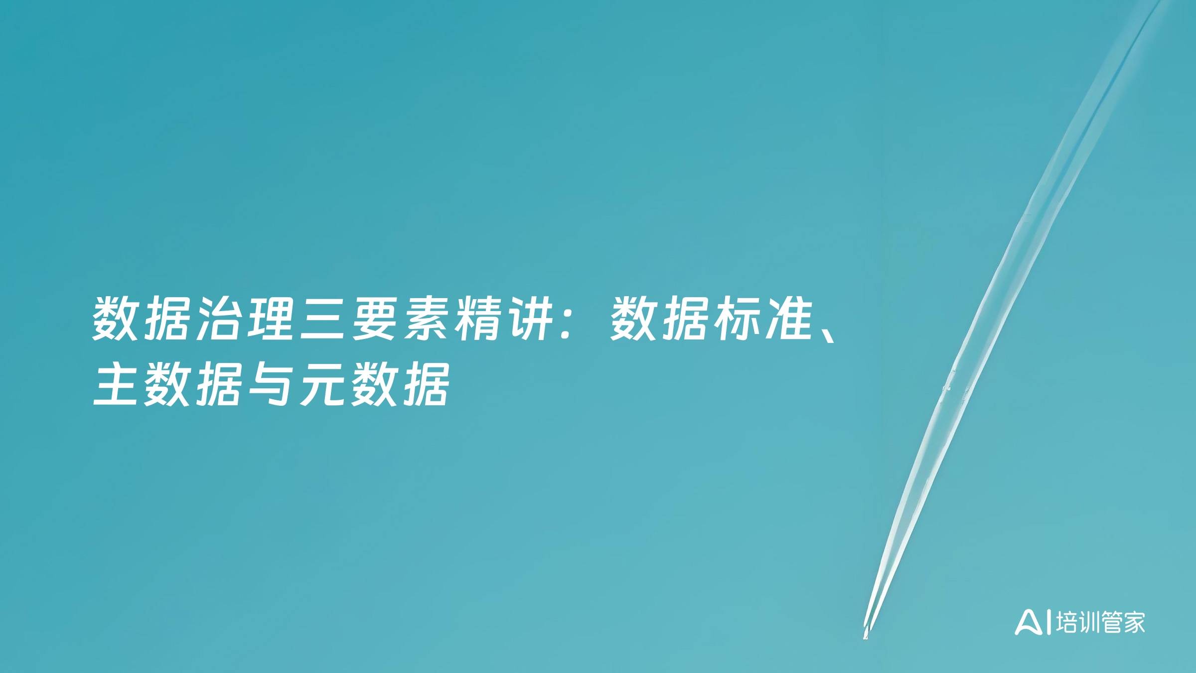 数据治理三要素精讲：数据标准、主数据与元数据