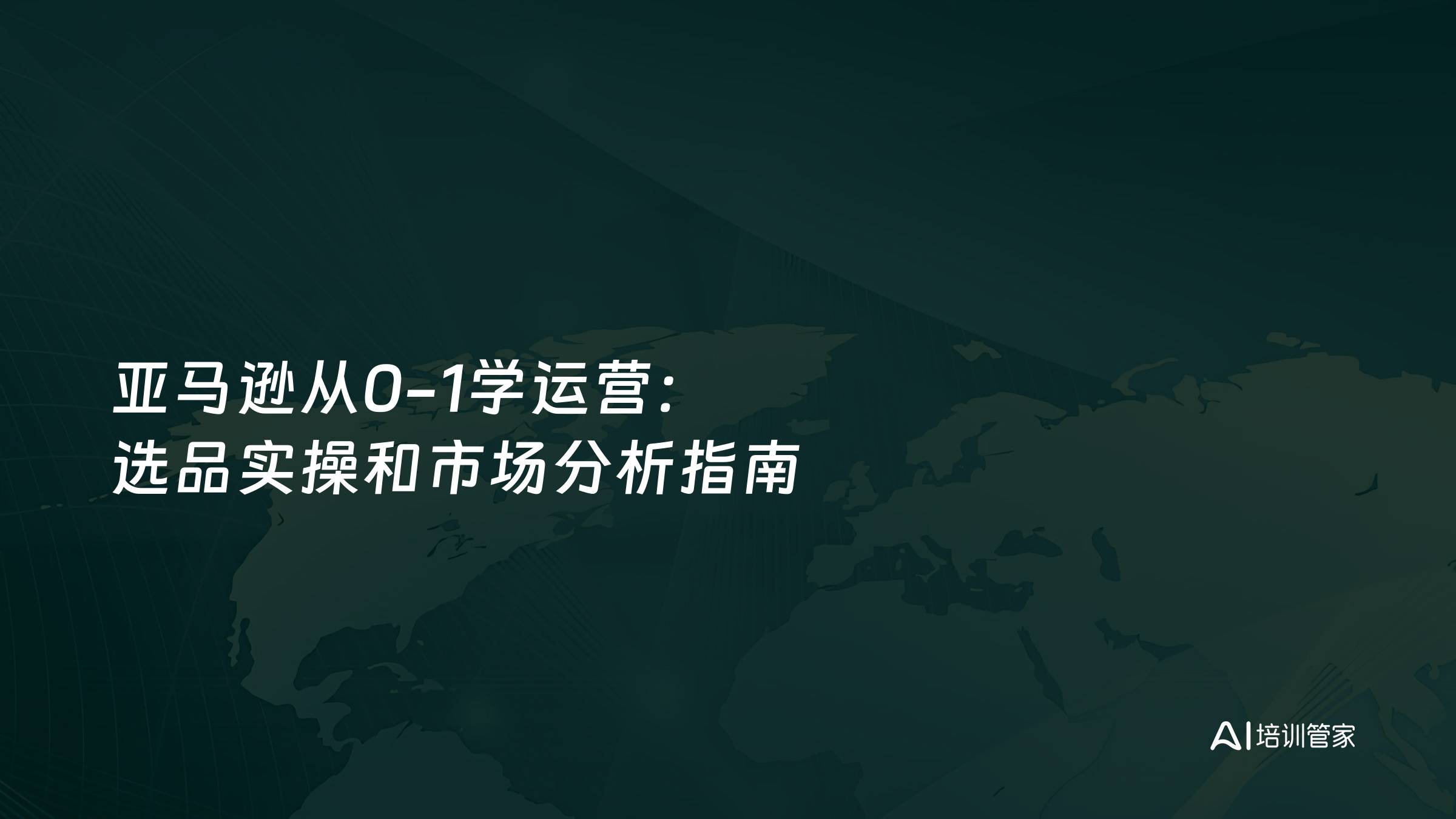 亚马逊从0-1学运营：选品实操和市场分析指南