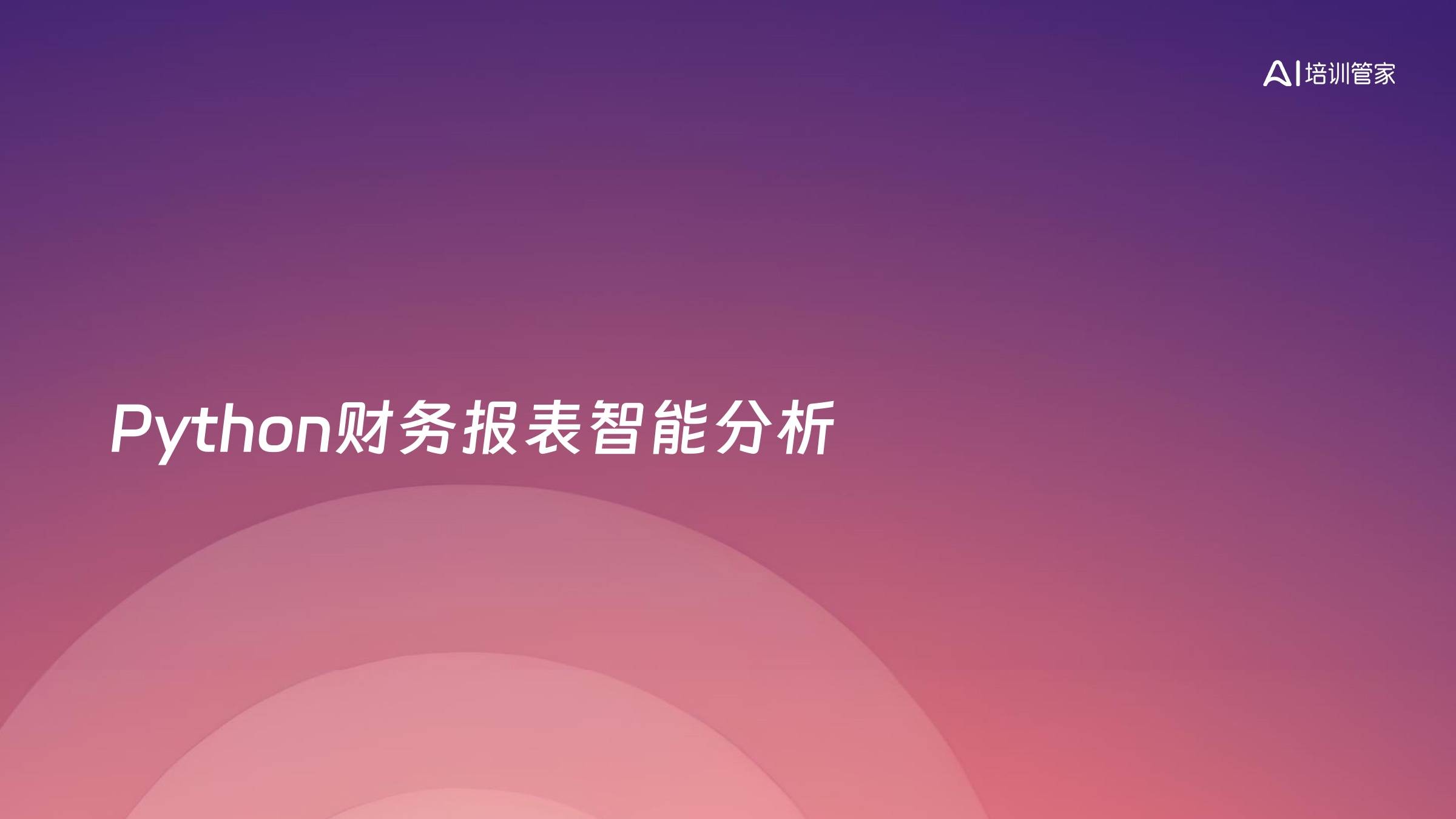 Python财务报表智能分析