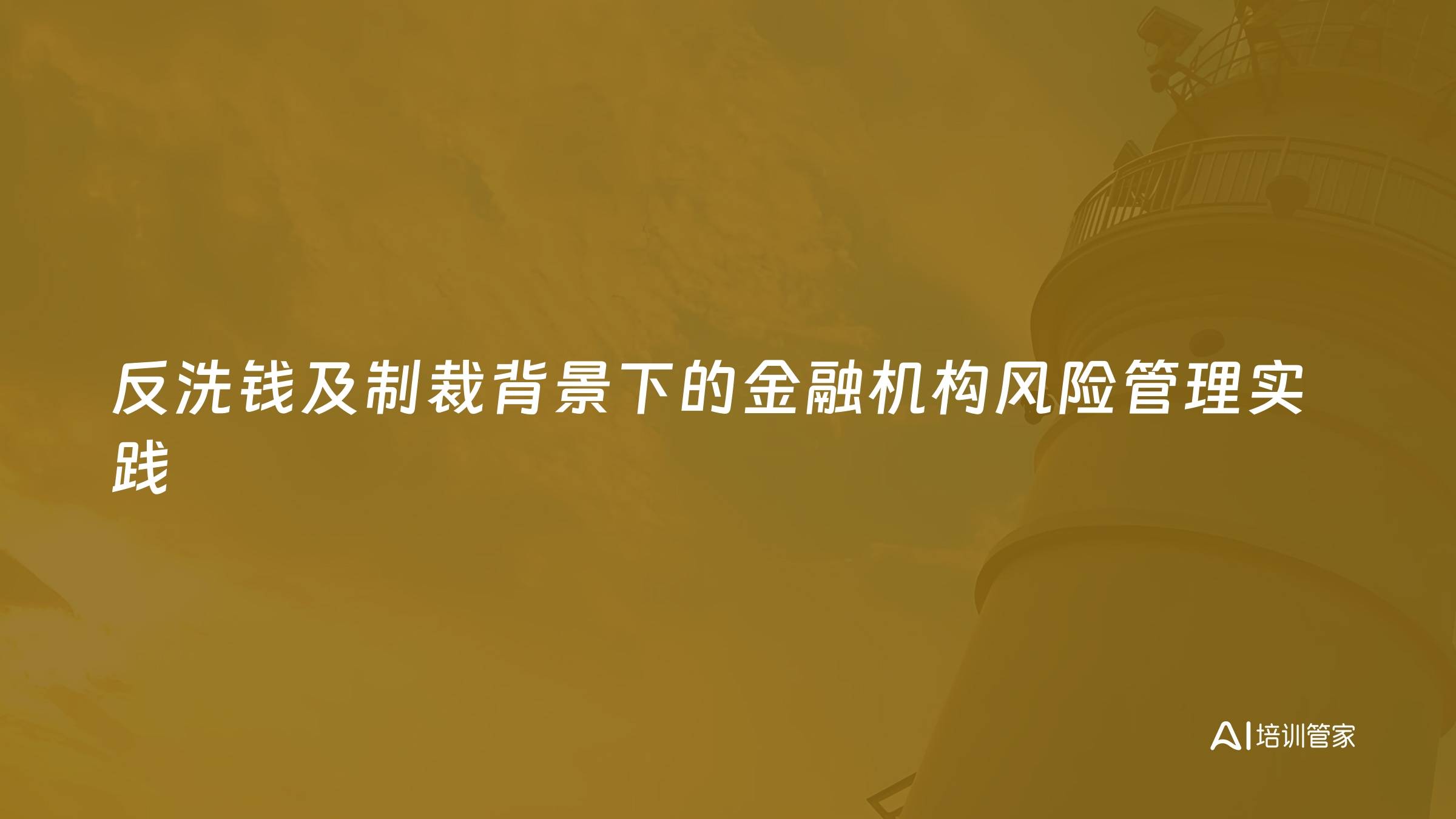 反洗钱及制裁背景下的金融机构风险管理实践