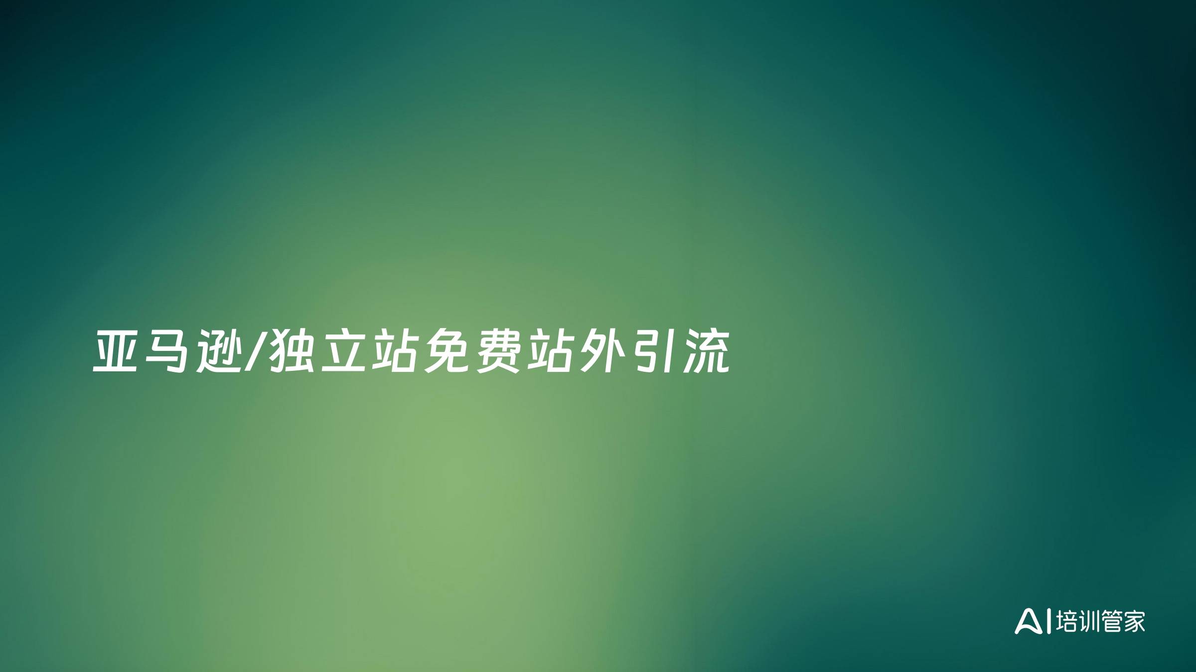 亚马逊/独立站免费站外引流