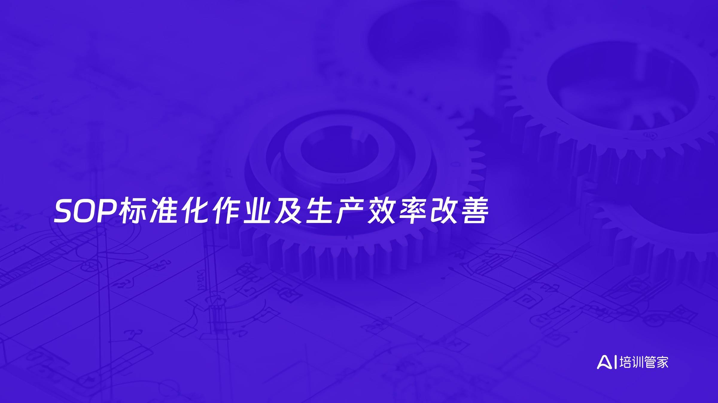 SOP标准化作业及生产效率改善
