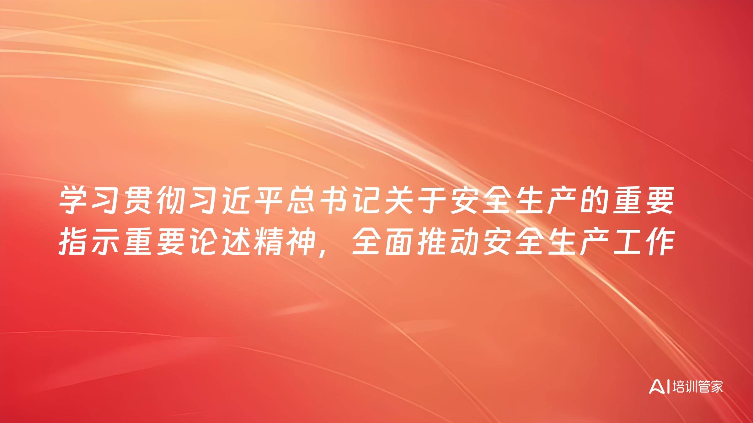 学习贯彻习近平总书记关于安全生产的重要指示重要论述精神，全面推动安全生产工作