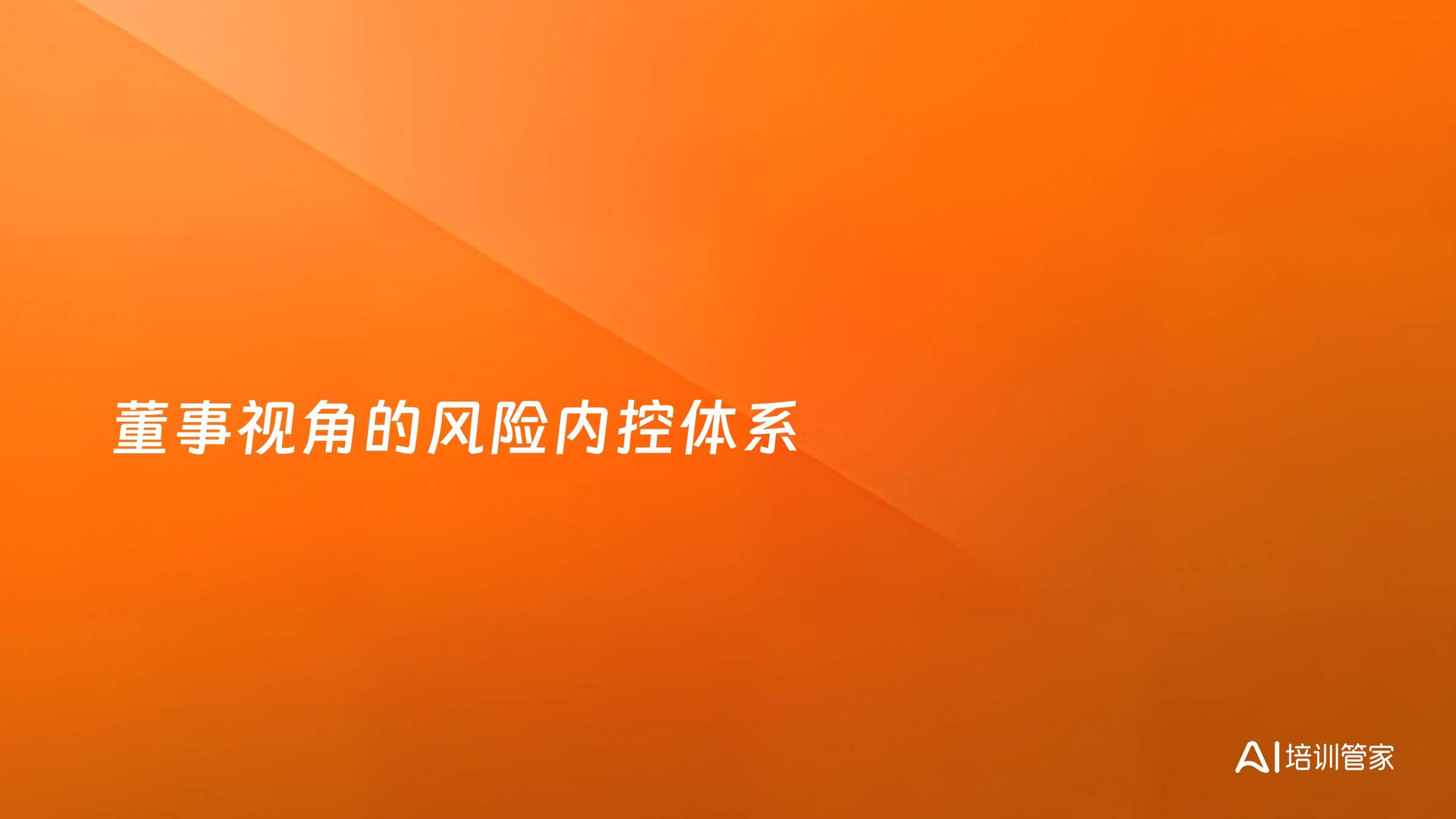 董事视角的风险内控体系