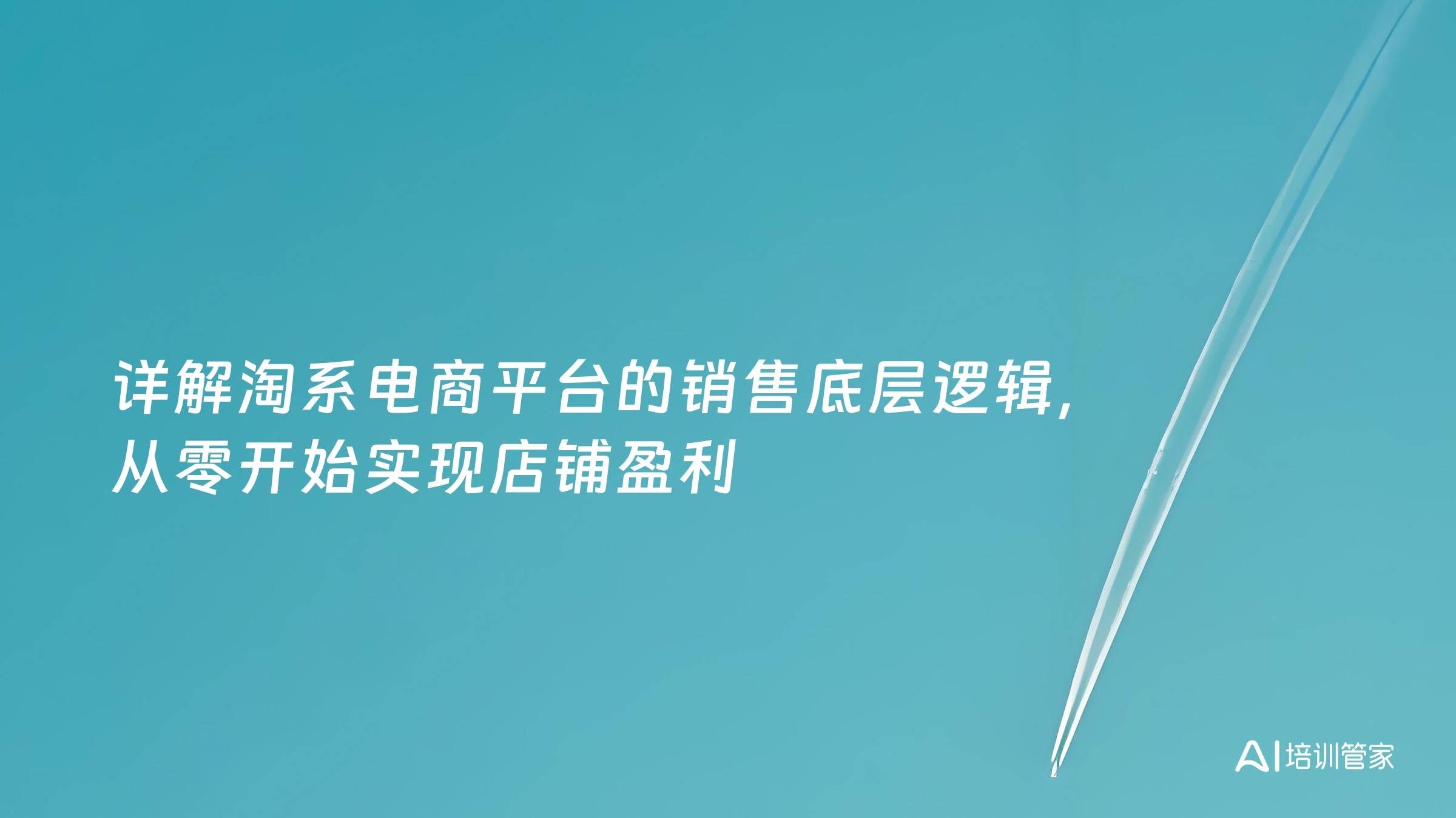 详解淘系电商平台的销售底层逻辑，从零开始实现店铺盈利