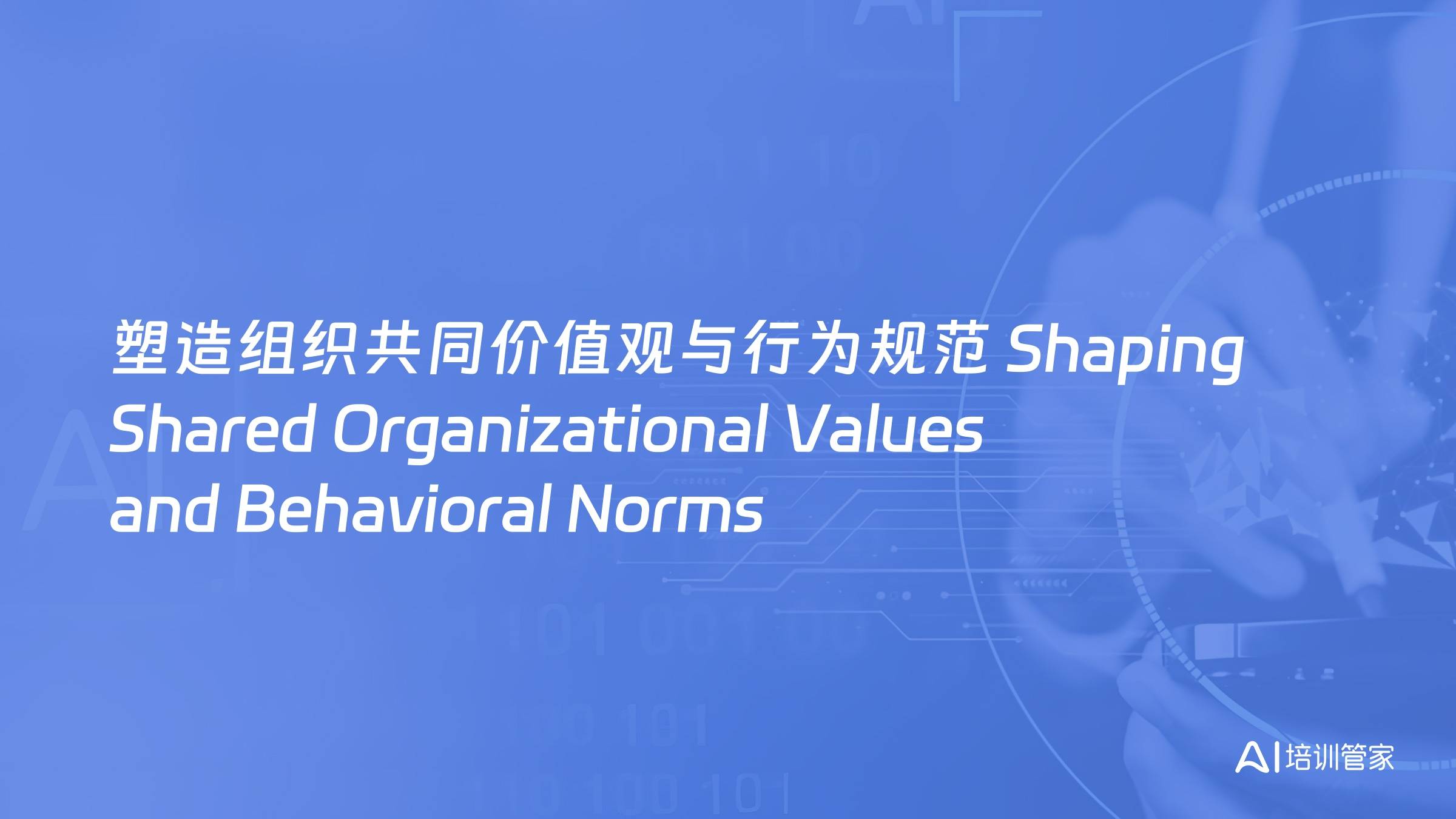 塑造组织共同价值观与行为规范 Shaping Shared Organizational Values and Behavioral Norms