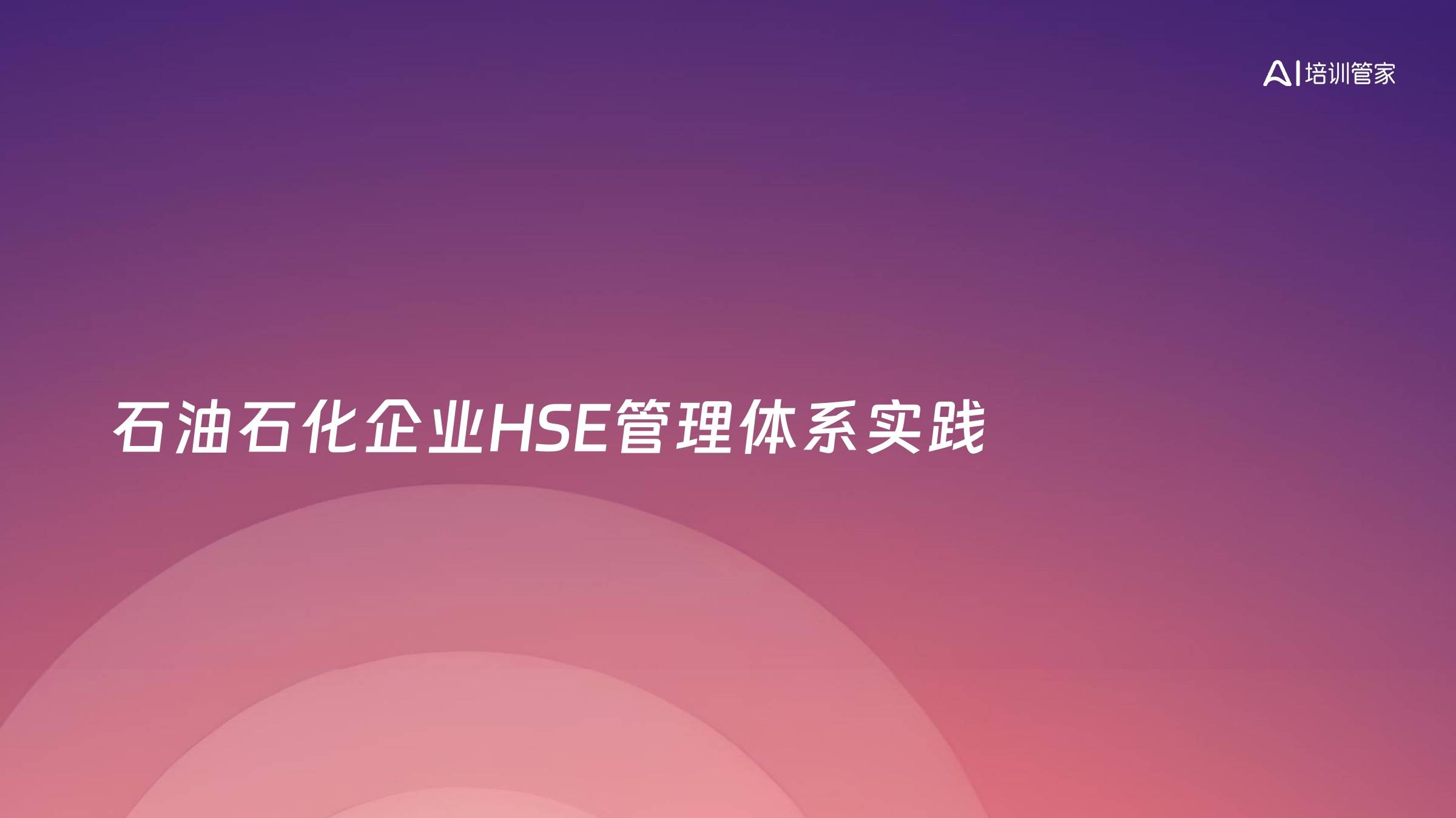 石油石化企业HSE管理体系实践