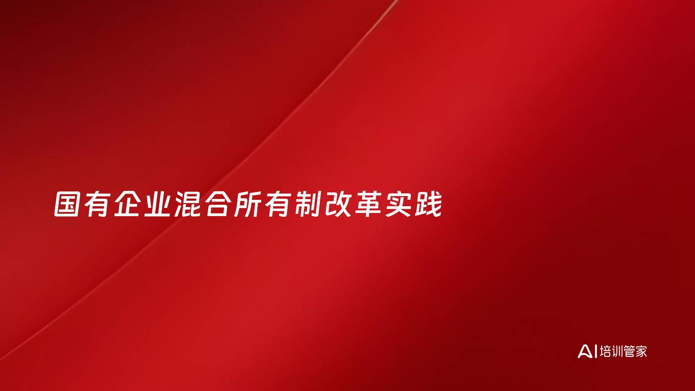 国有企业混合所有制改革实践