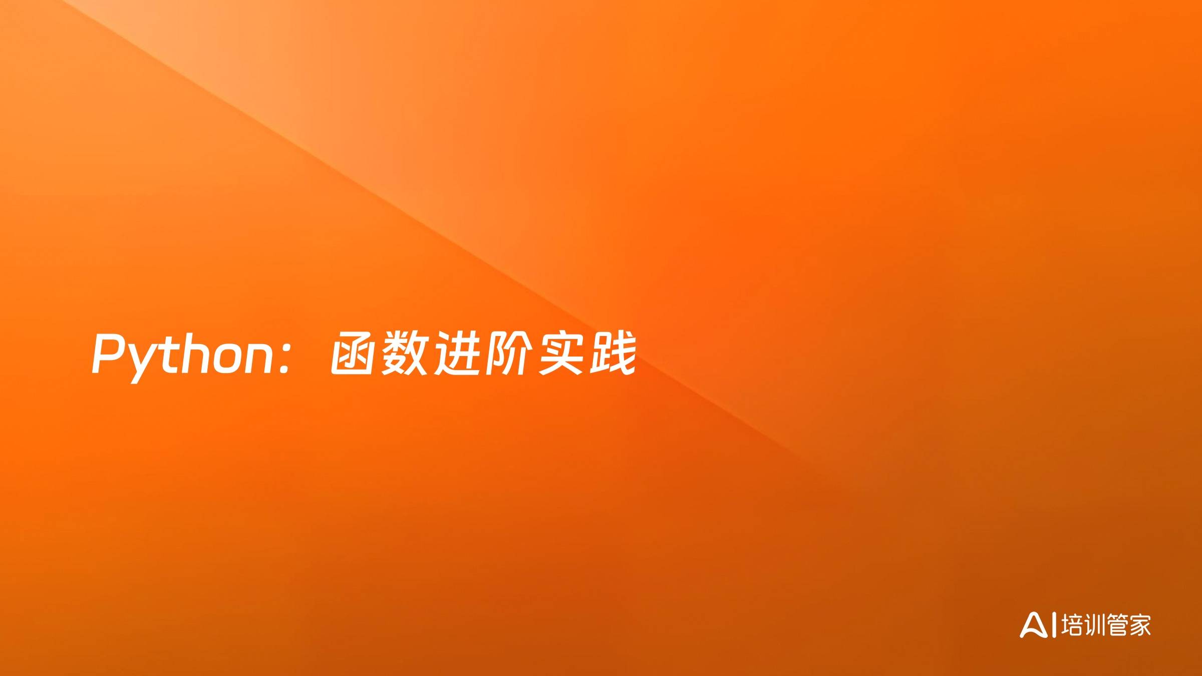 Python：函数进阶实践