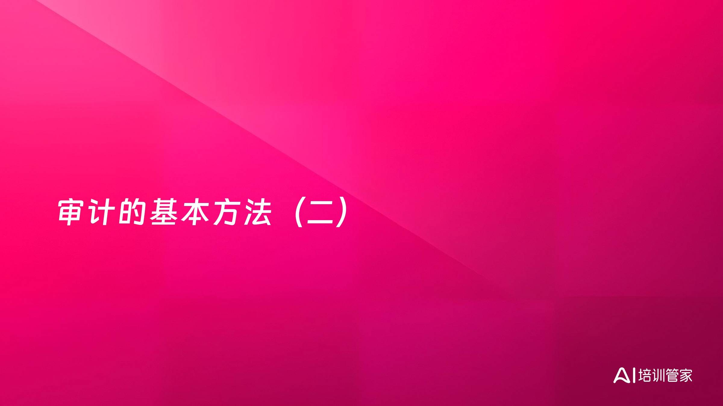 审计的基本方法（二）