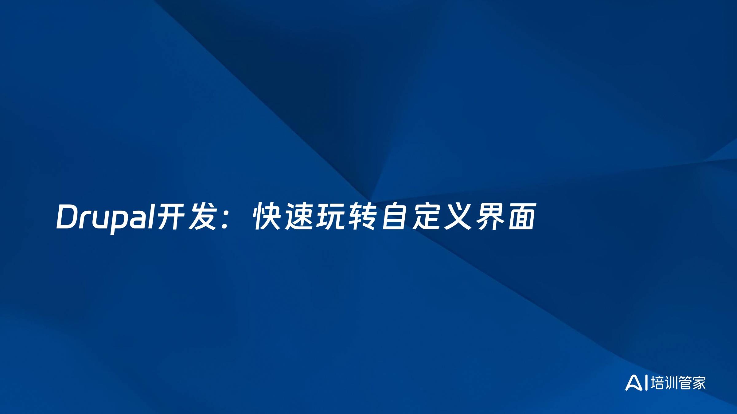 Drupal开发：快速玩转自定义界面