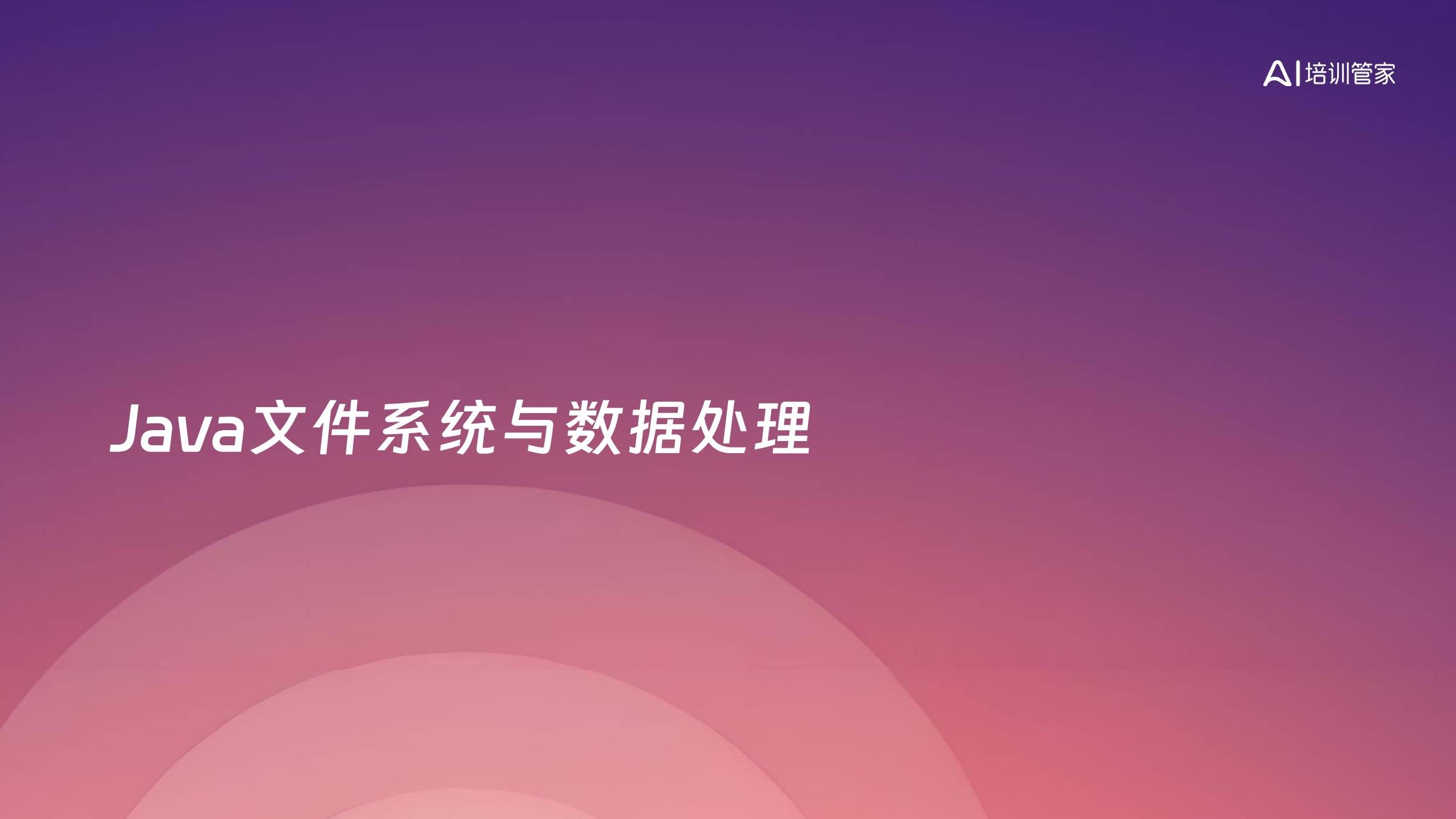 Java文件系统与数据处理