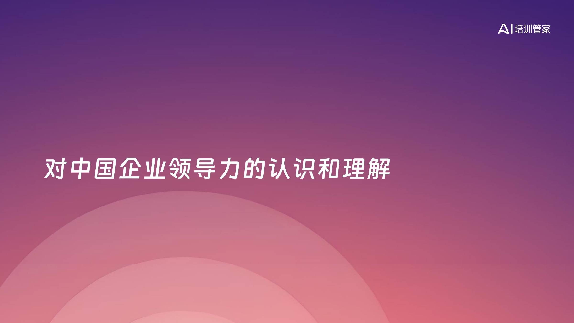 对中国企业领导力的认识和理解