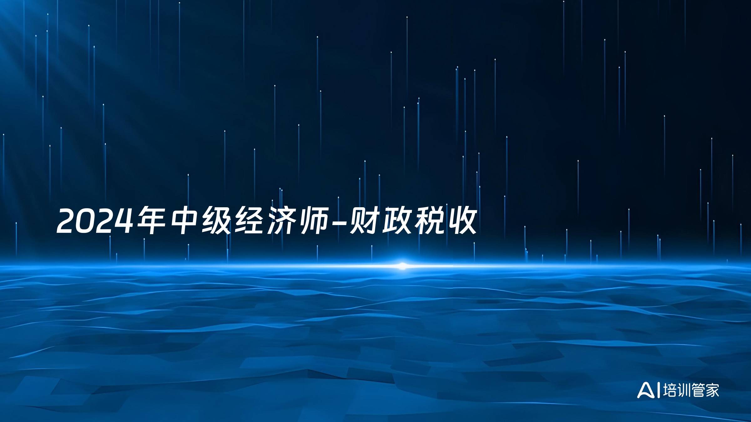 2024年中级经济师-财政税收