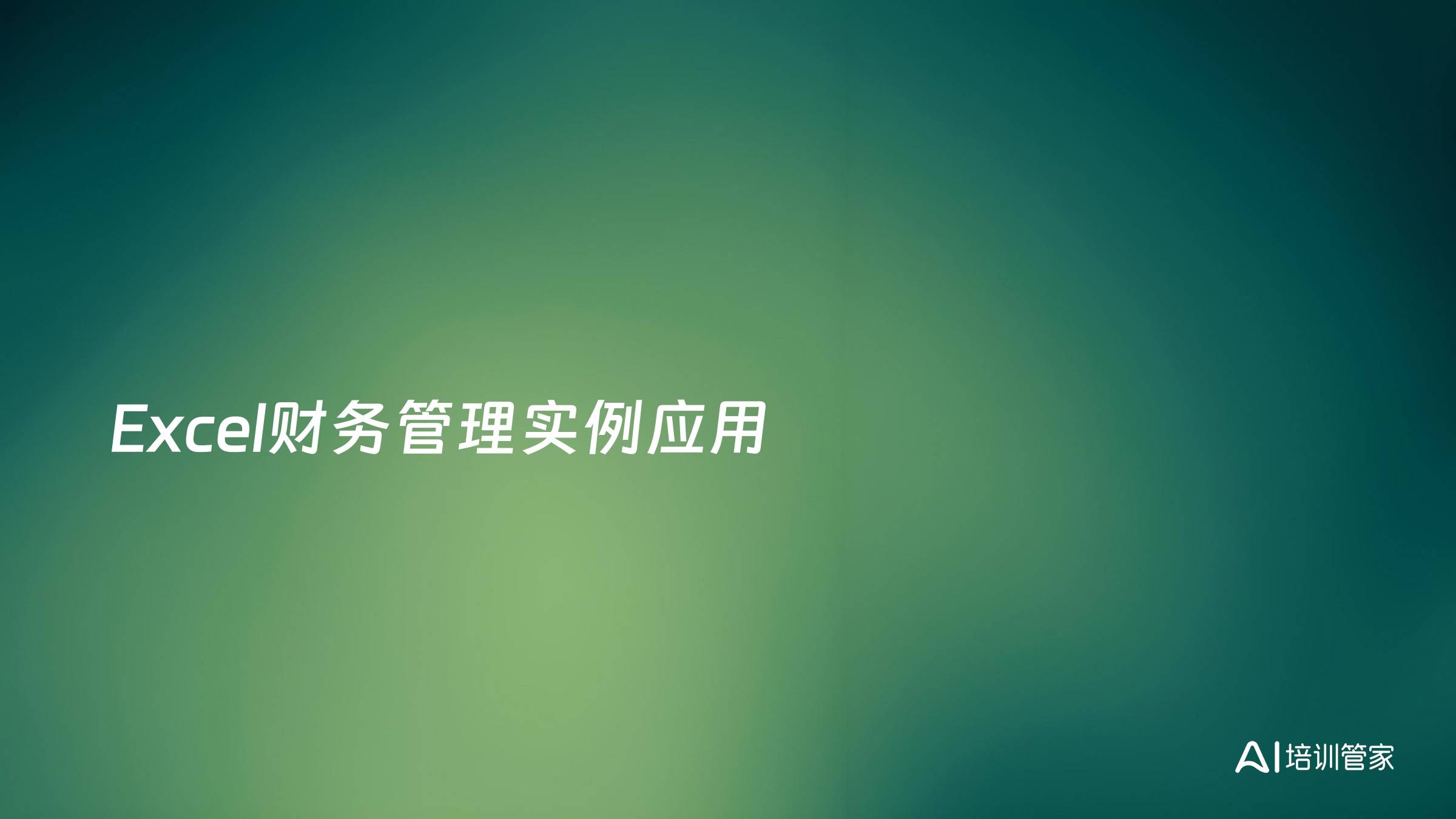 Excel财务管理实例应用