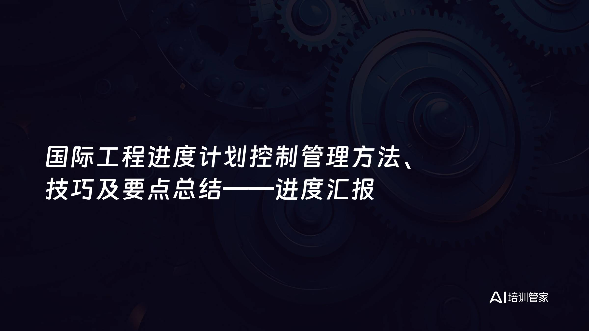 国际工程进度计划控制管理方法、技巧及要点总结——进度汇报