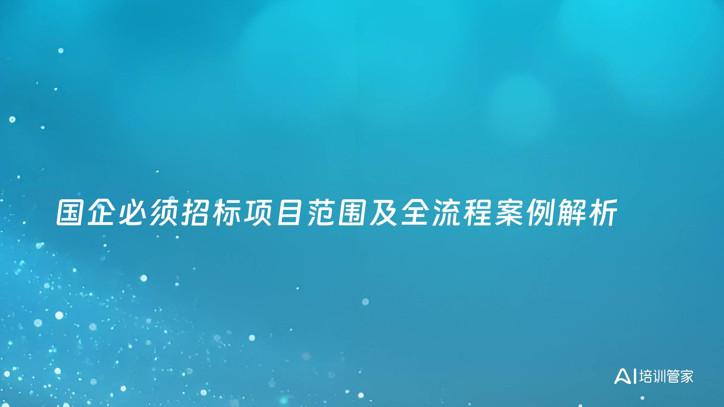 国企必须招标项目范围及全流程案例解析