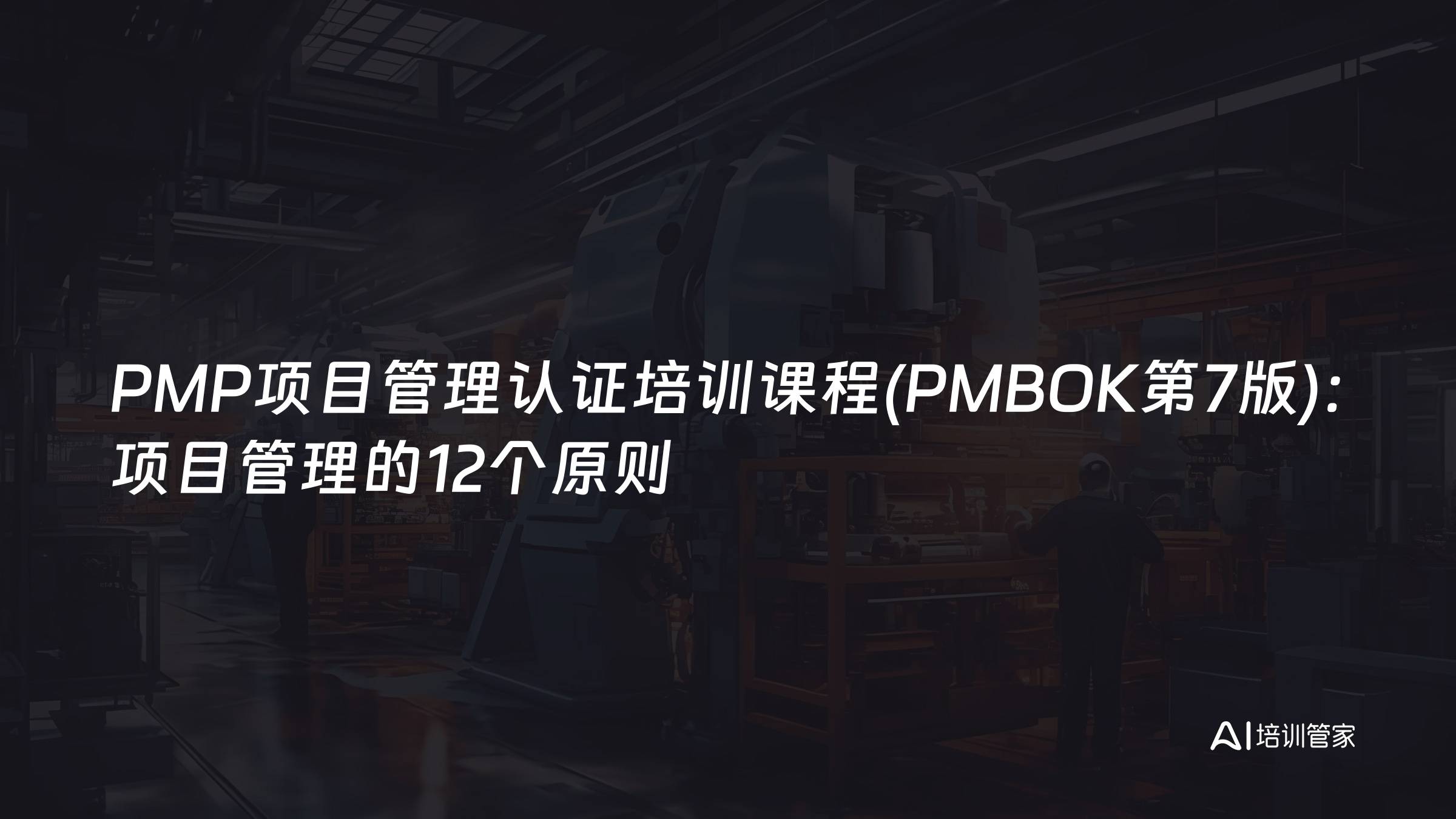 PMP项目管理认证培训课程(PMBOK第7版)：项目管理的12个原则