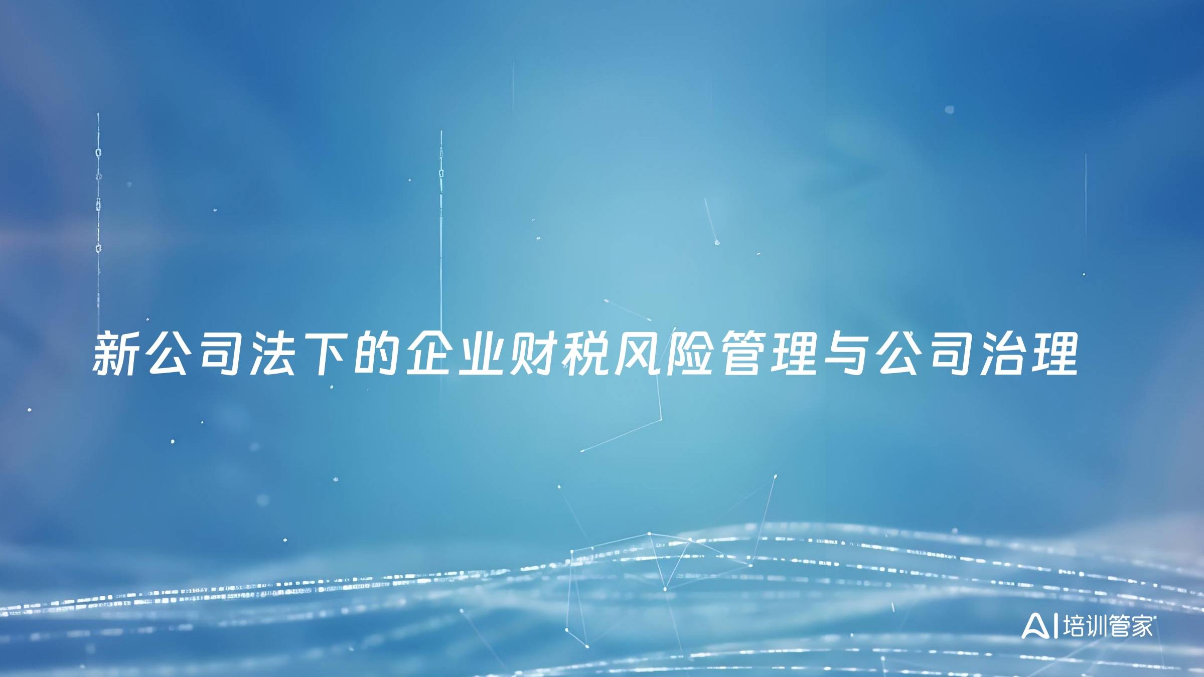 新公司法下的企业财税风险管理与公司治理