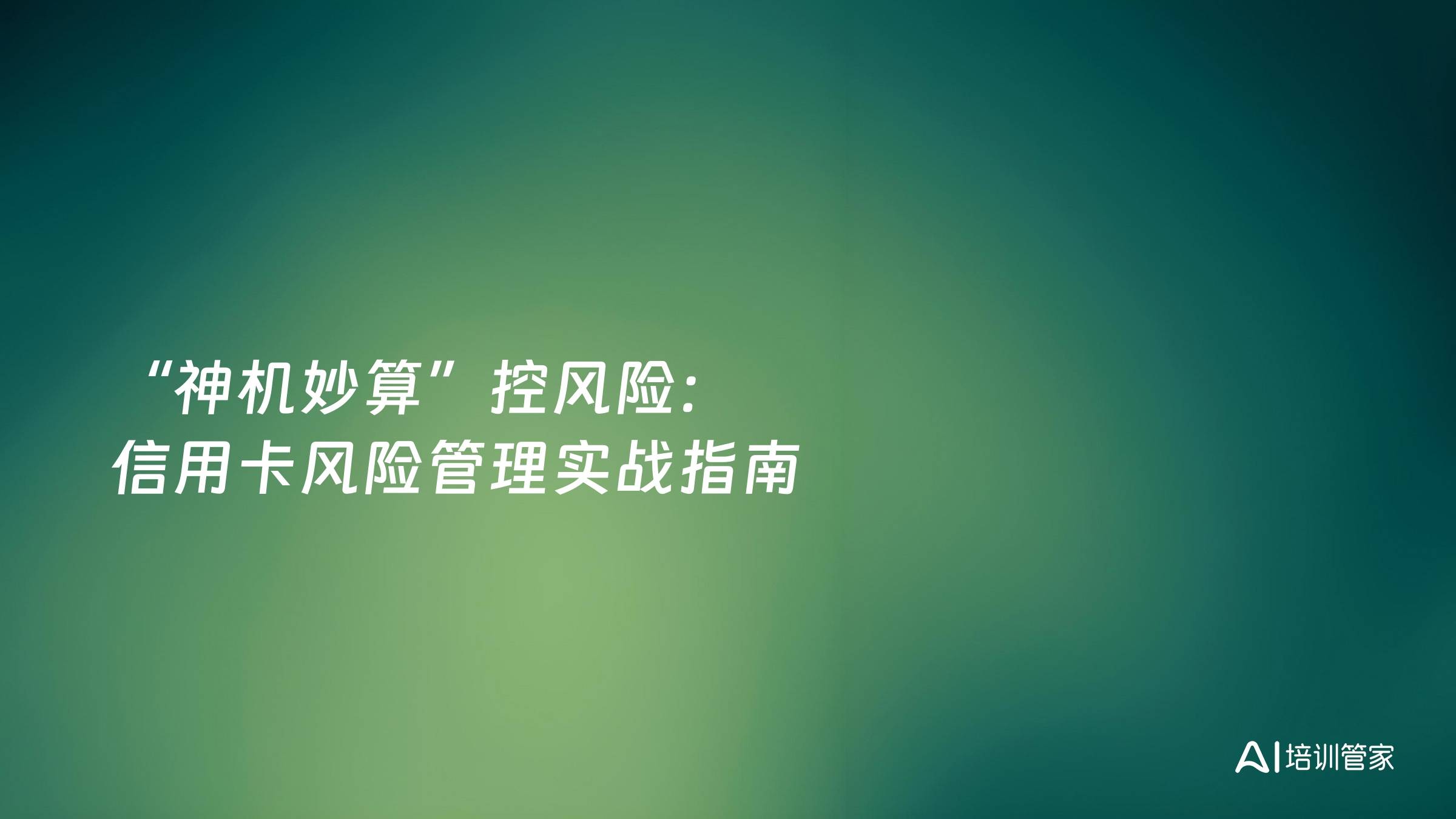 “神机妙算”控风险：信用卡风险管理实战指南