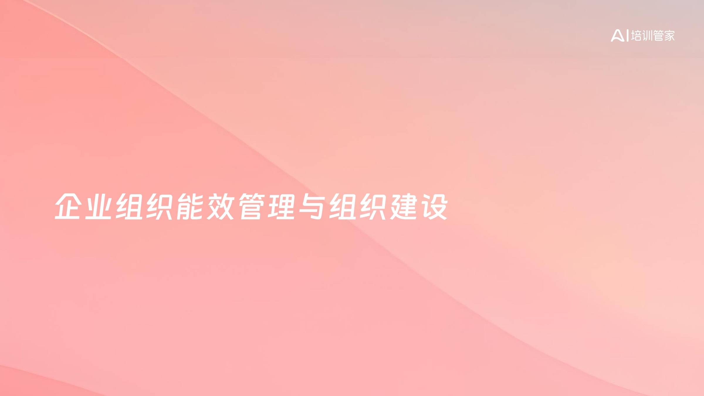 企业组织能效管理与组织建设