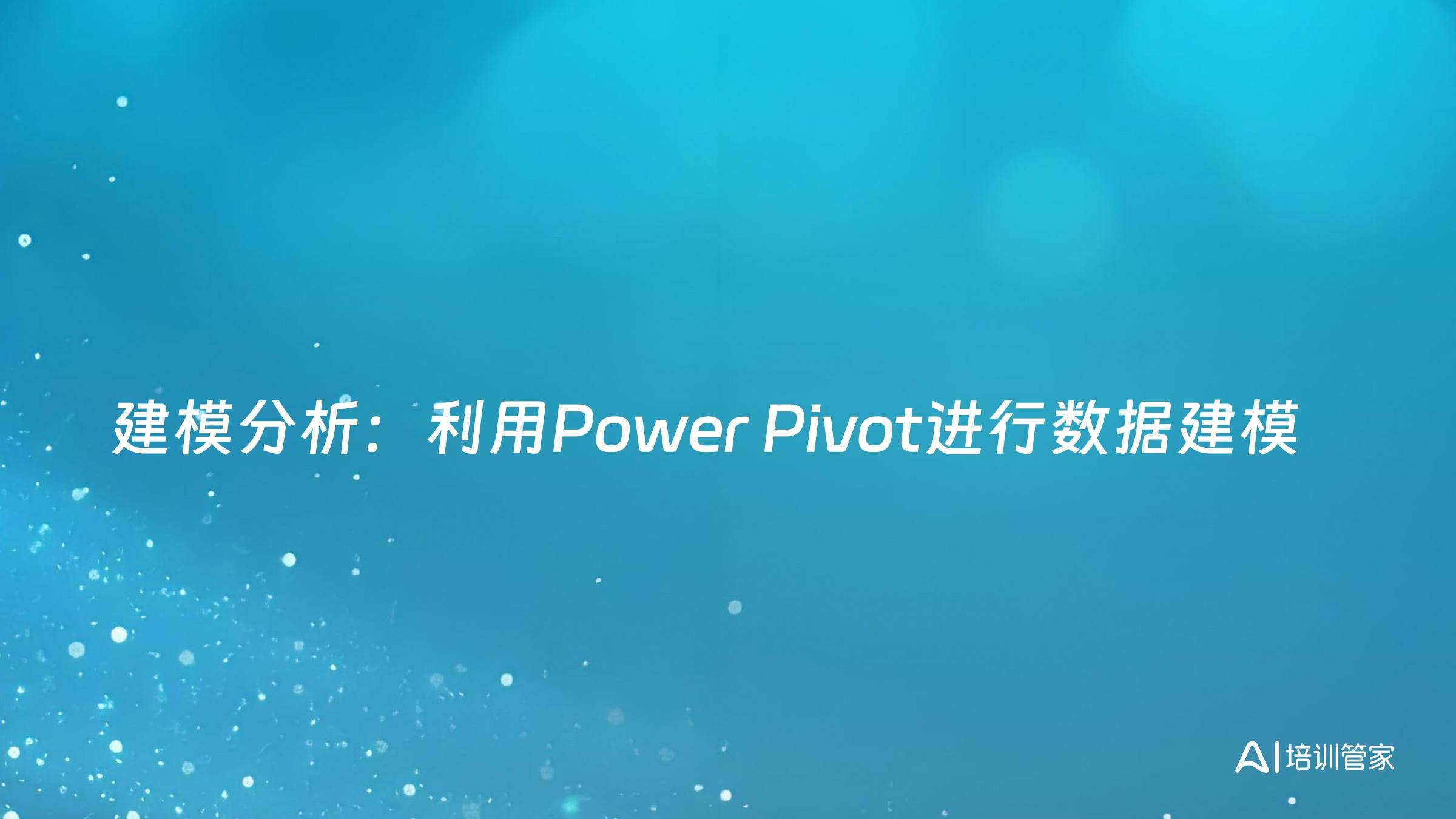 建模分析：利用Power Pivot进行数据建模
