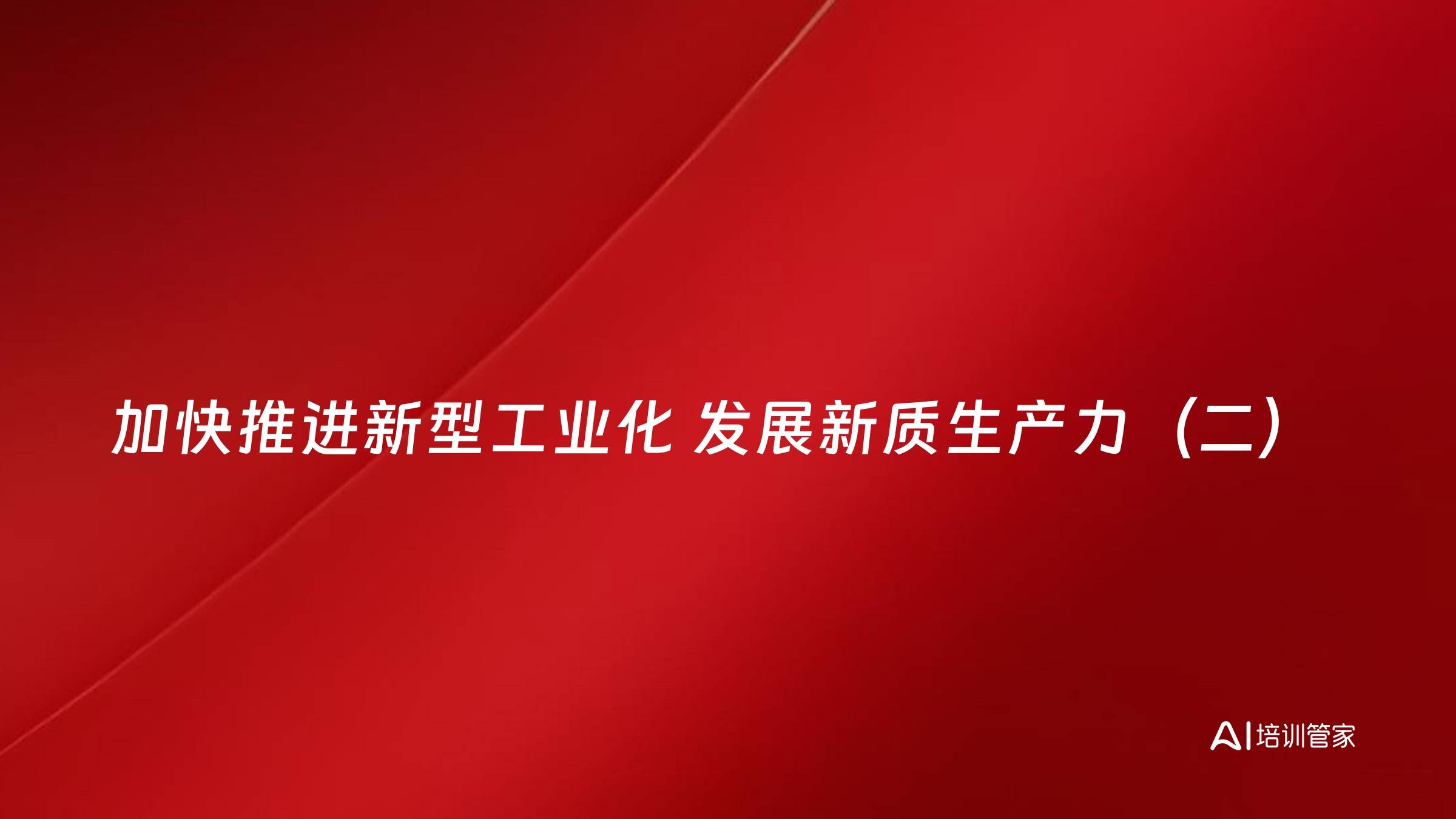 加快推进新型工业化 发展新质生产力（二）