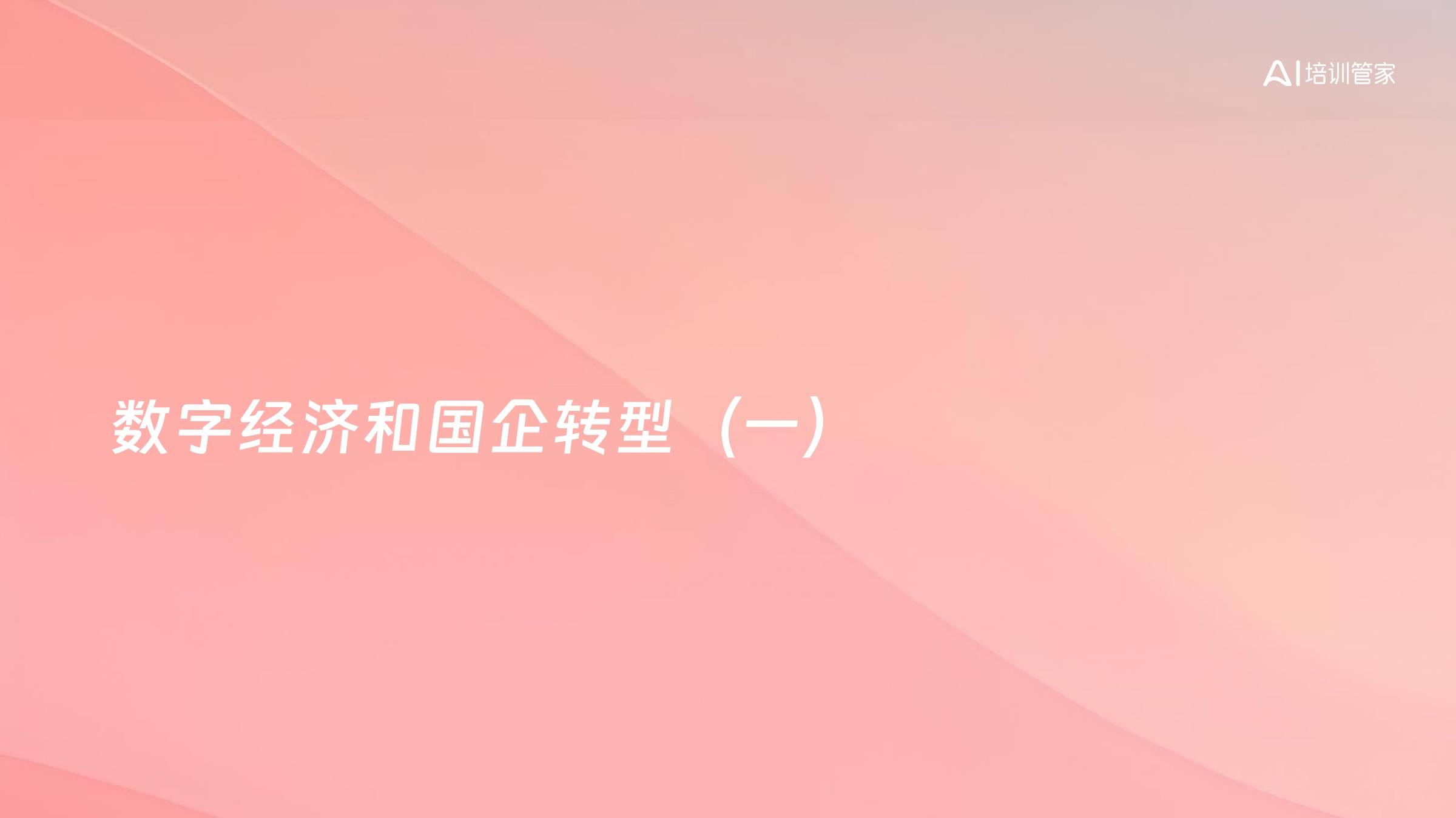 数字经济和国企转型（一）