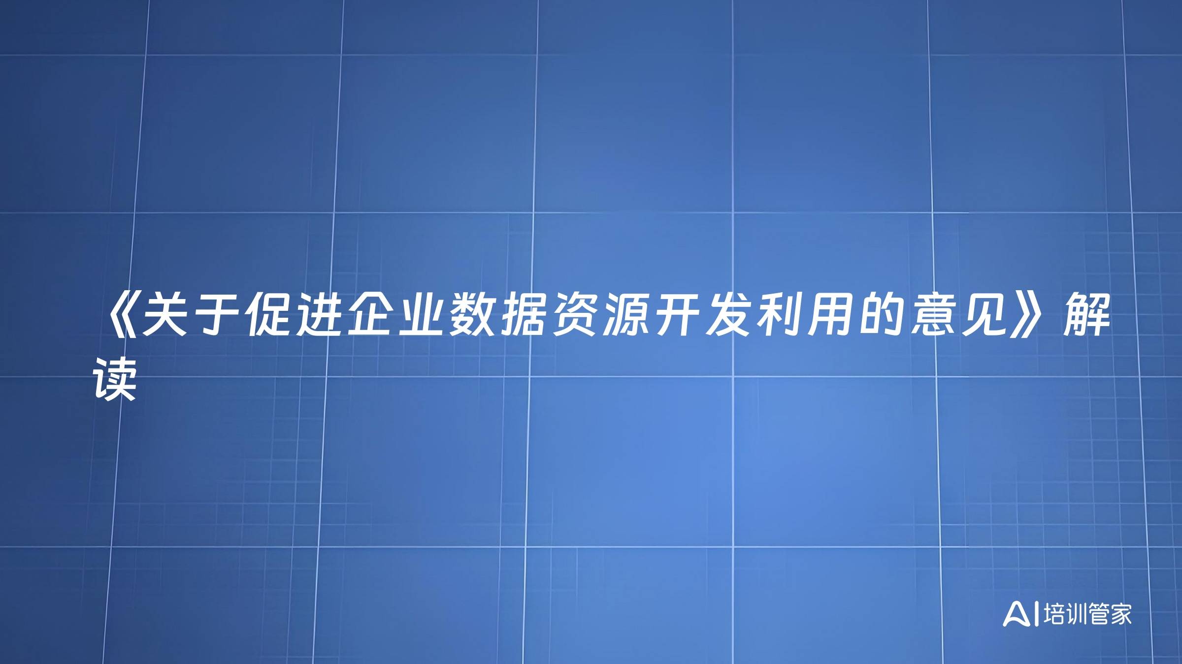 《关于促进企业数据资源开发利用的意见》解读