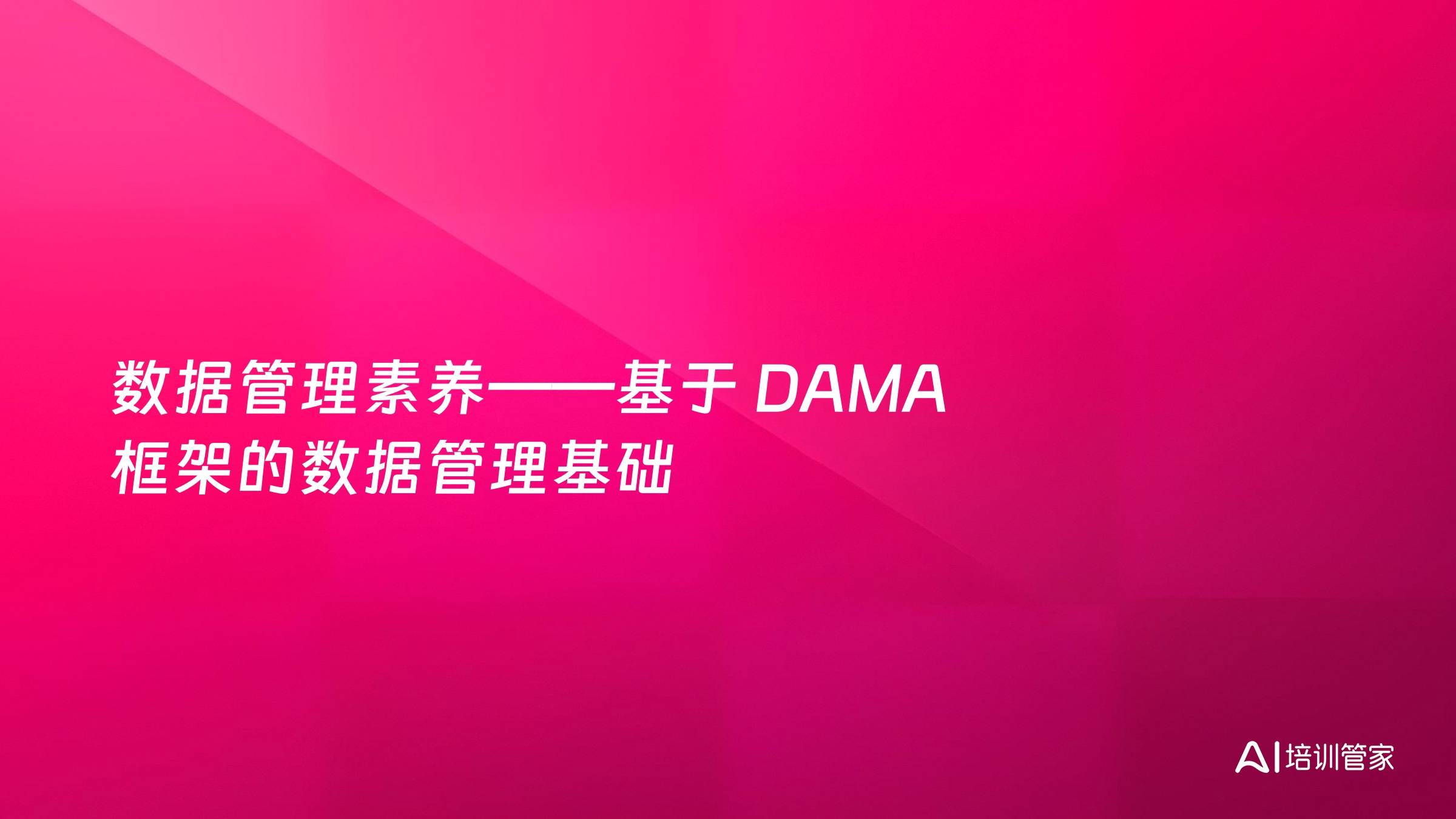 数据管理素养——基于 DAMA 框架的数据管理基础
