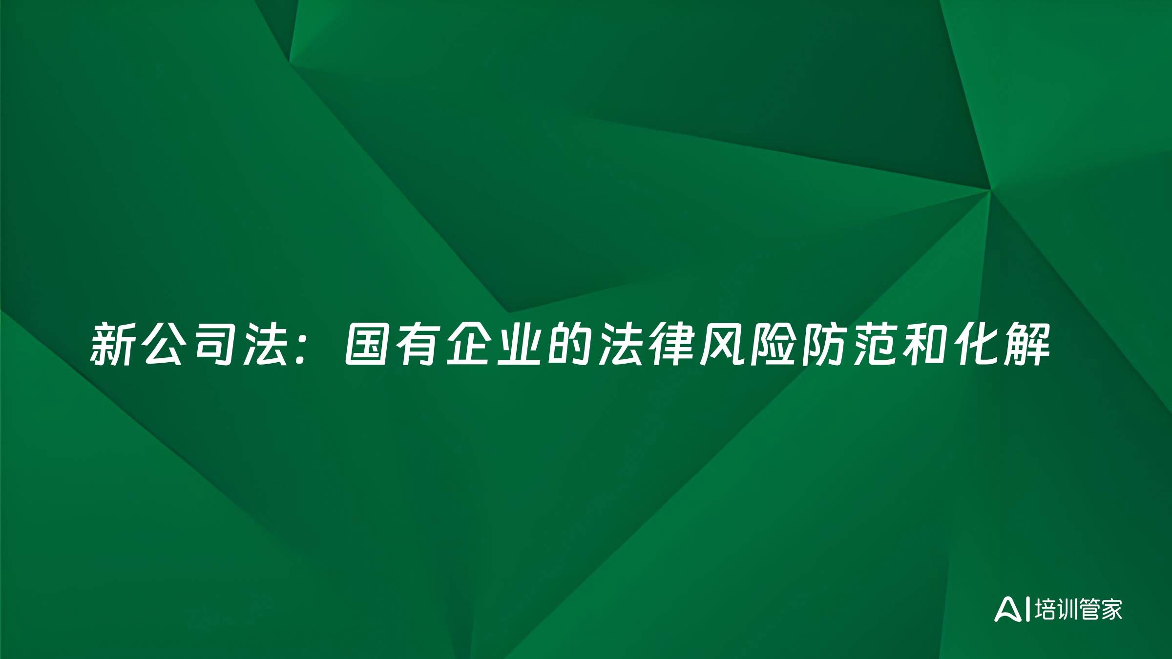新公司法：国有企业的法律风险防范和化解