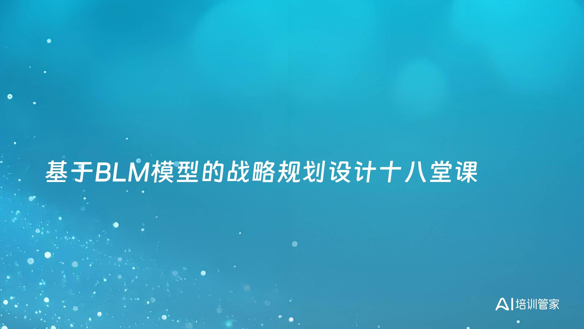 基于BLM模型的战略规划设计十八堂课