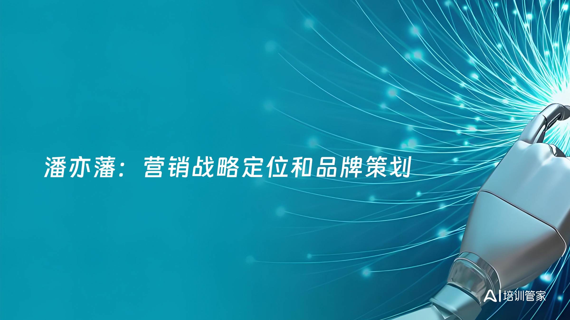 潘亦藩：营销战略定位和品牌策划