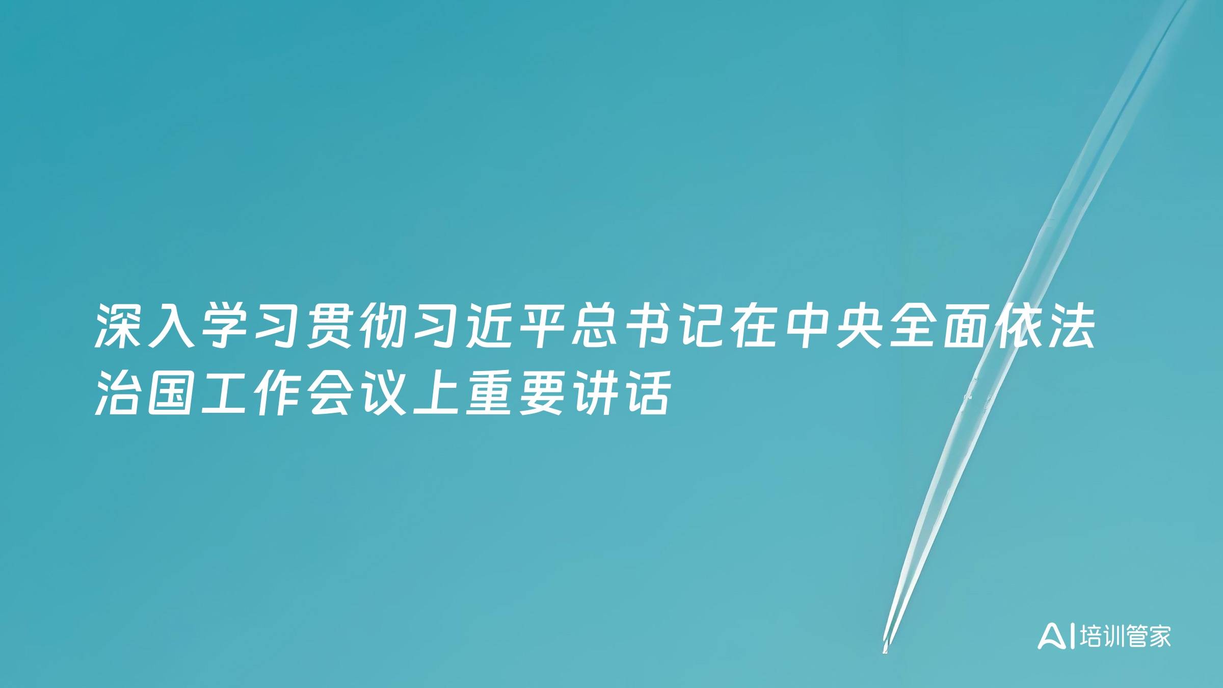 深入学习贯彻习近平总书记在中央全面依法治国工作会议上重要讲话