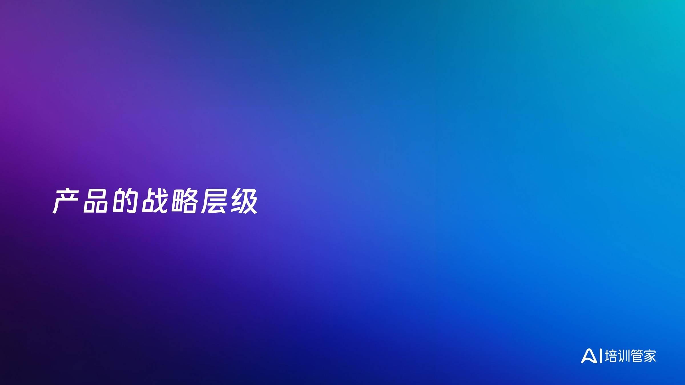 产品的战略层级